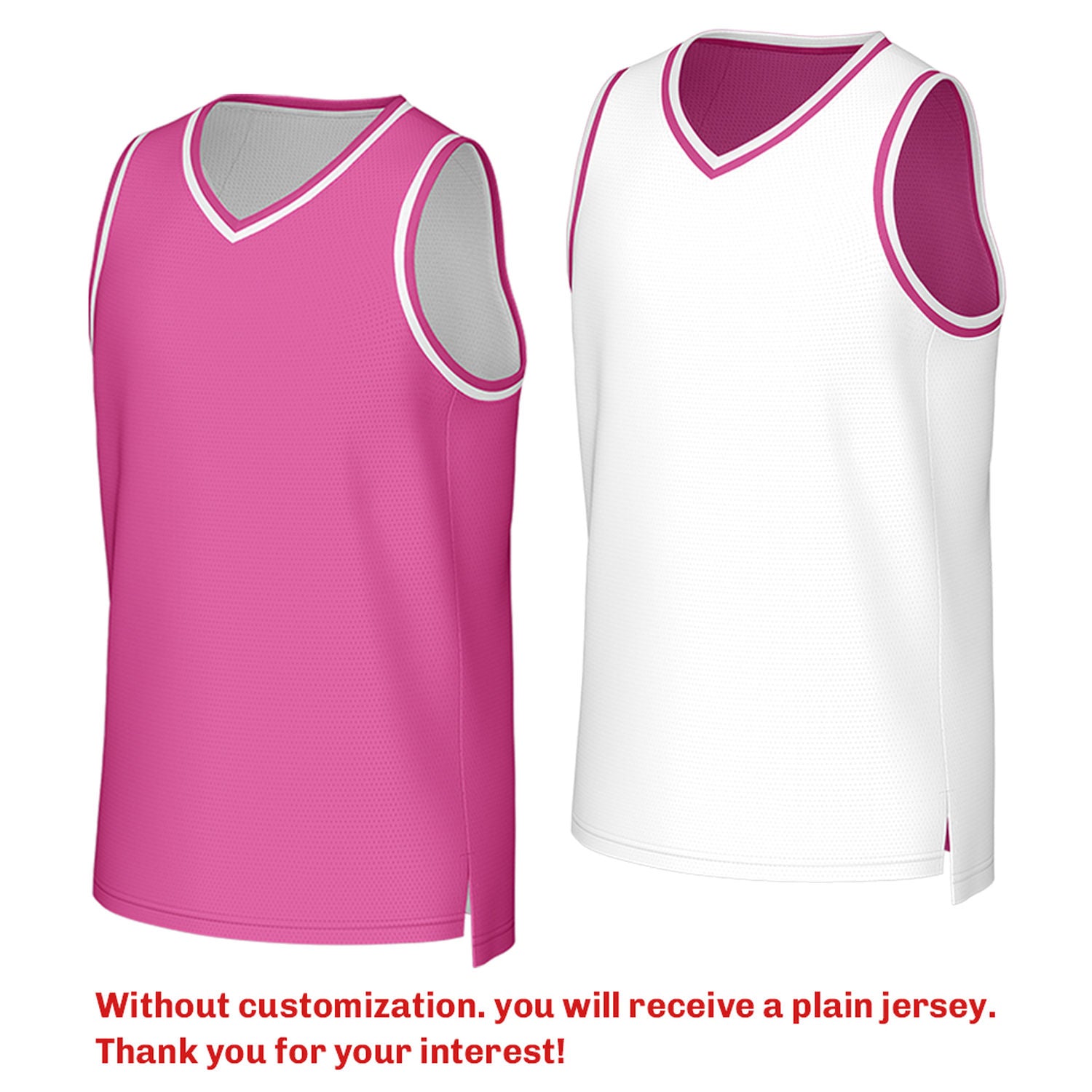 Custom Reversible Pink & White Mesh Basketball Jersey | Personalized Team Jersey | Vosoli