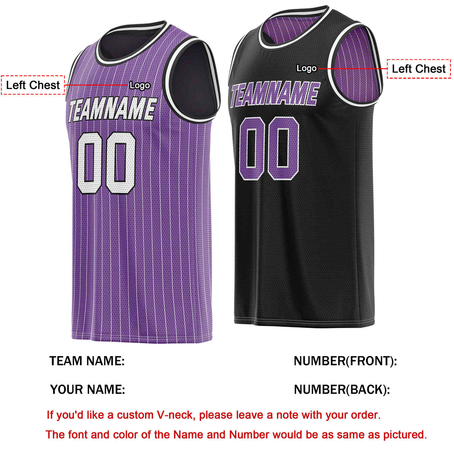 Custom Reversible Purple Black Striped Mesh Basketball Jersey | Team & Player Name - Vosoli