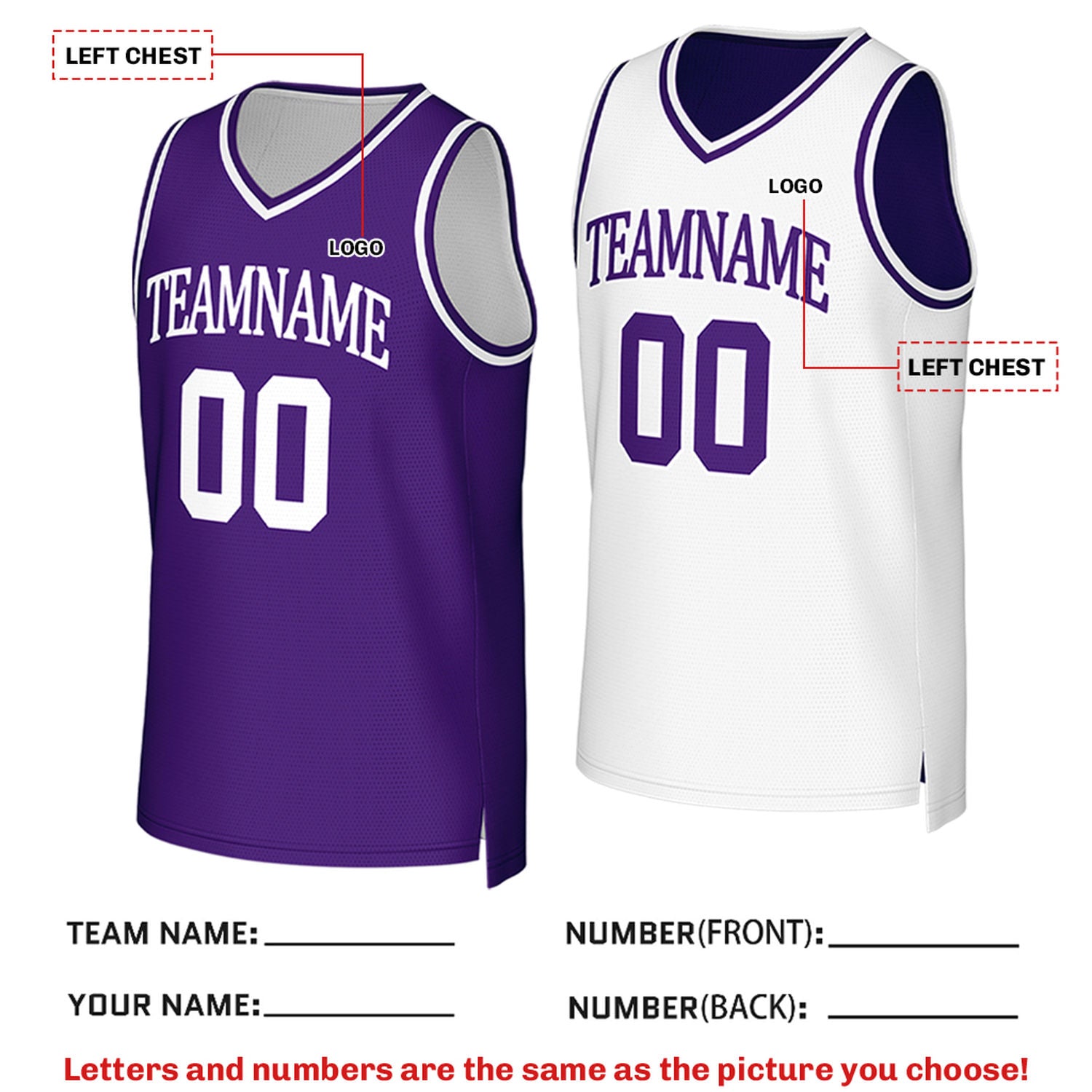 Custom Reversible Purple & White Mesh Basketball Jersey | Personalized Team Jersey | Vosoli