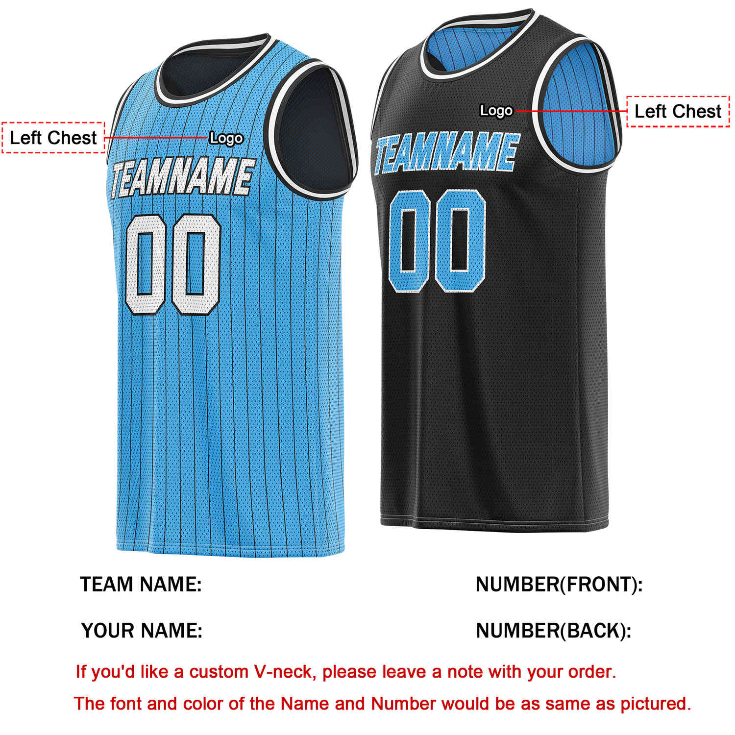 Custom Reversible Teal Black Striped Mesh Basketball Jersey | Team & Player Name - Vosoli