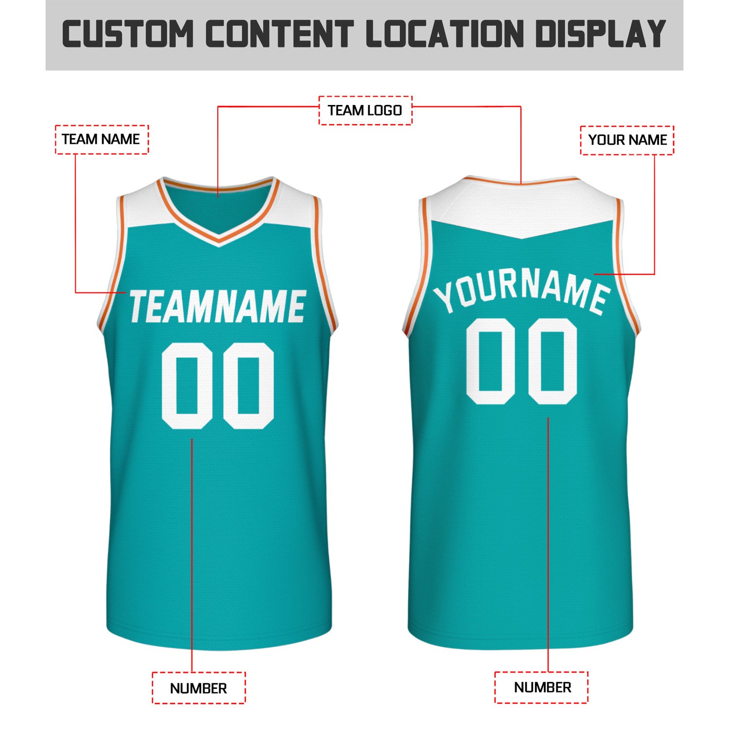 Custom Reversible Teal & White Mesh Basketball Jersey | Personalized Team Jersey | Vosoli