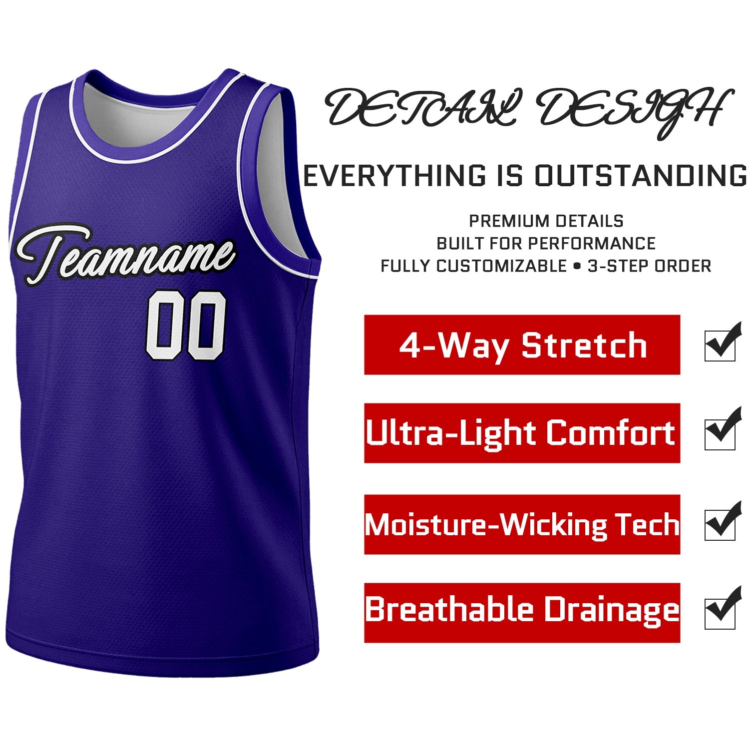 Custom Reversible White & Purple Basketball Jersey | Personalized Team Jersey | Vosoli