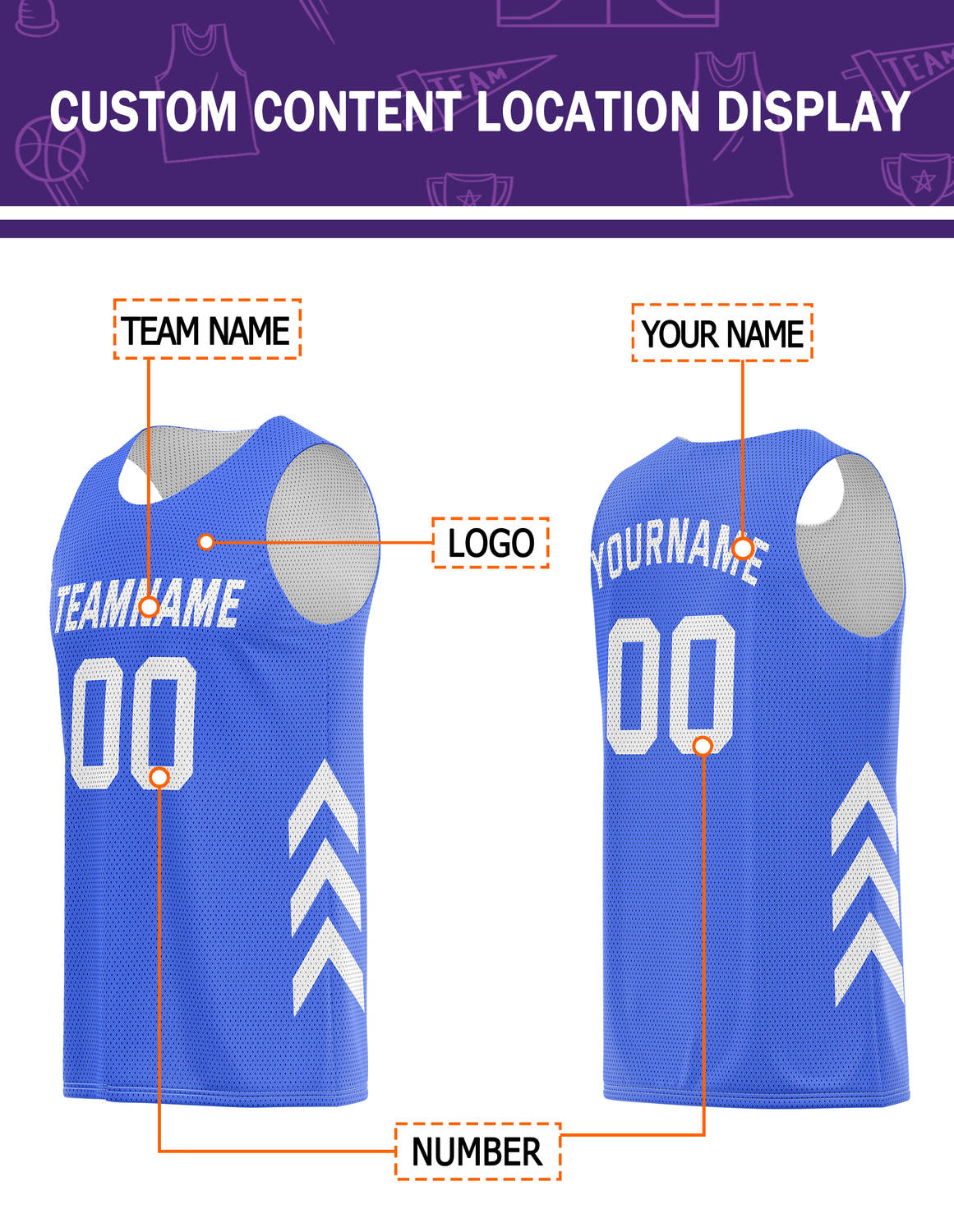 Custom Royal Blue & White Basketball Jersey | Personalized Team Kit - Vosoli