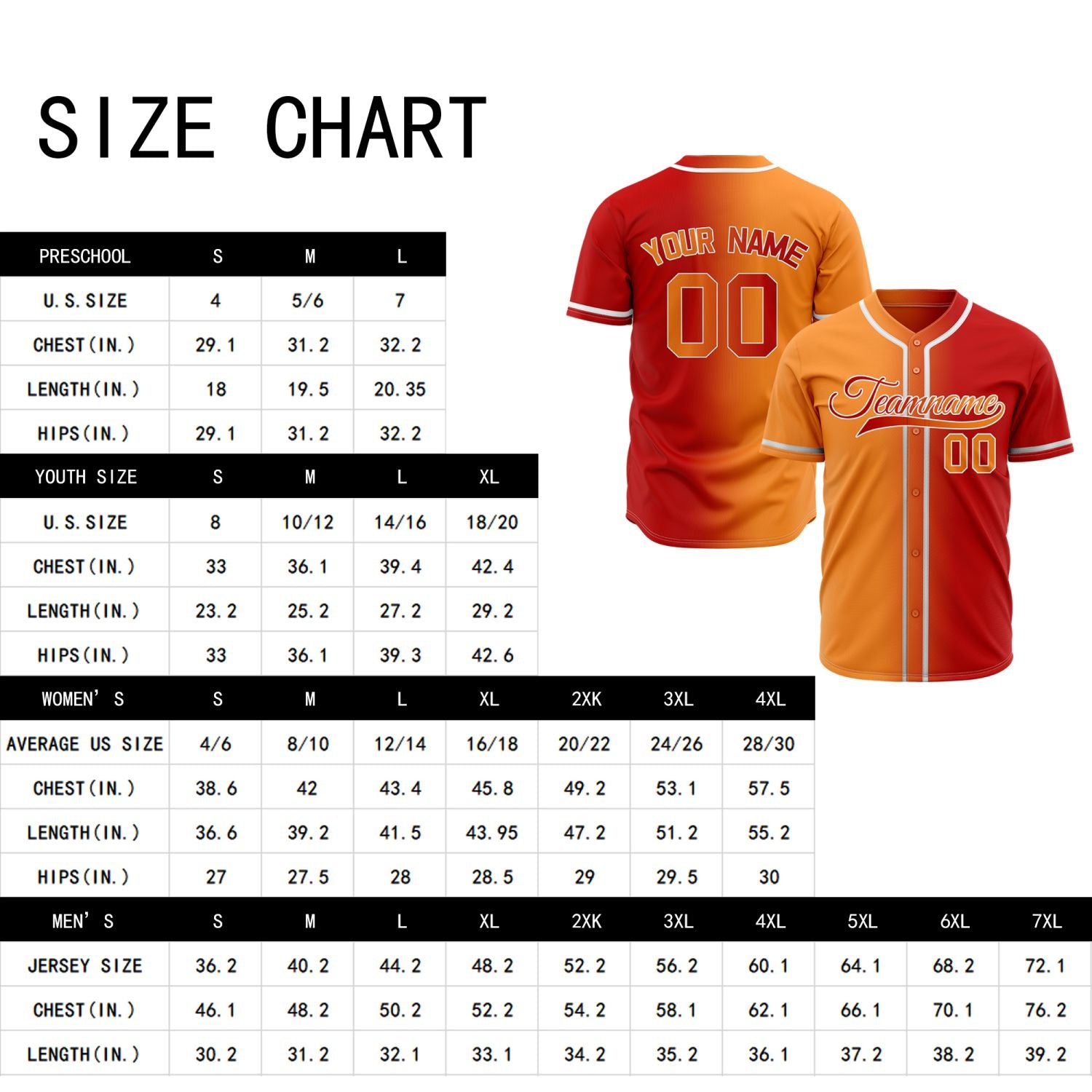 Custom Split Color Baseball Jersey | Orange & Red Two-Tone Team Uniform