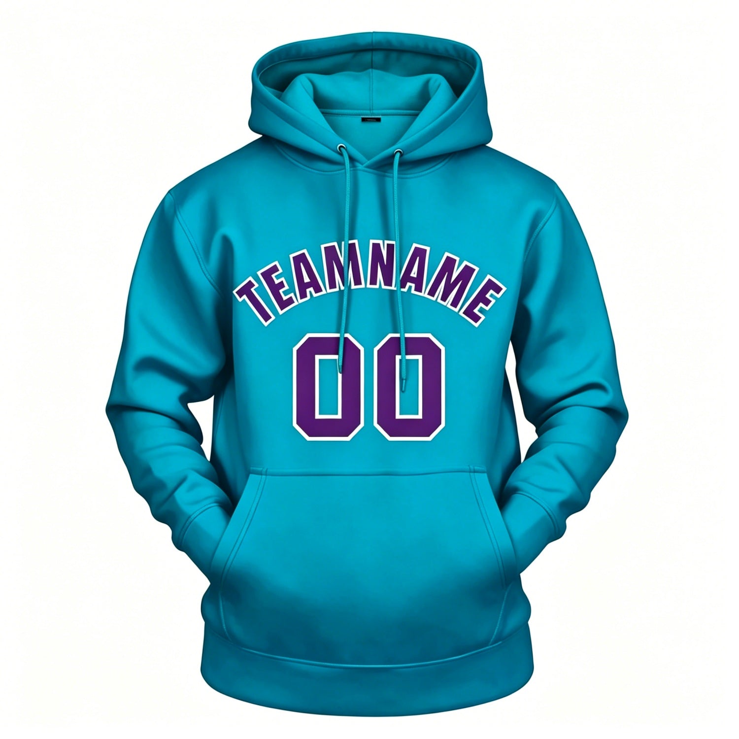Custom Teal & Purple Hoodie | Personalized Name & Number Sports Pullover | Vosoli