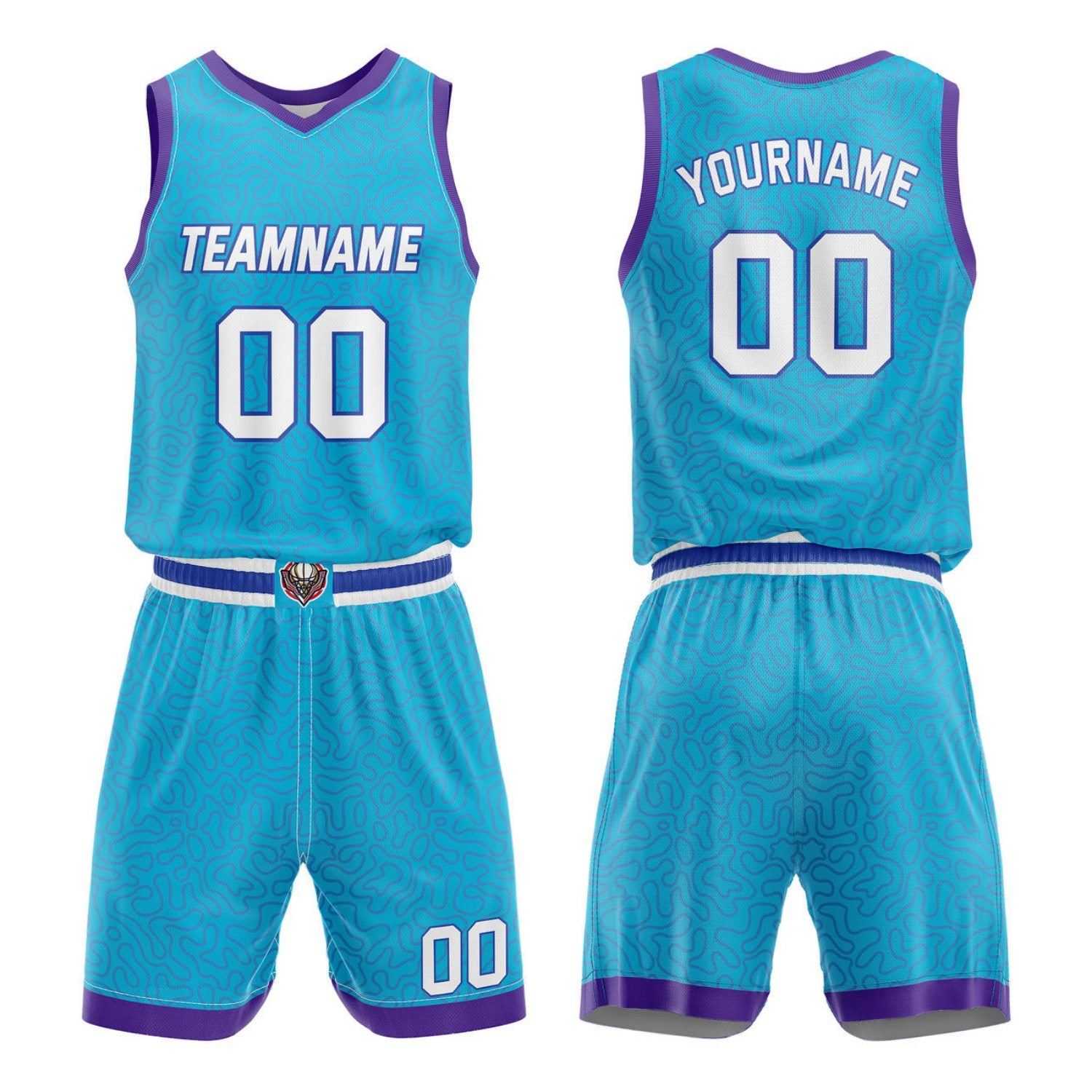 Custom Teal & Purple Basketball Uniform | Personalized Team Kit - Vosoli