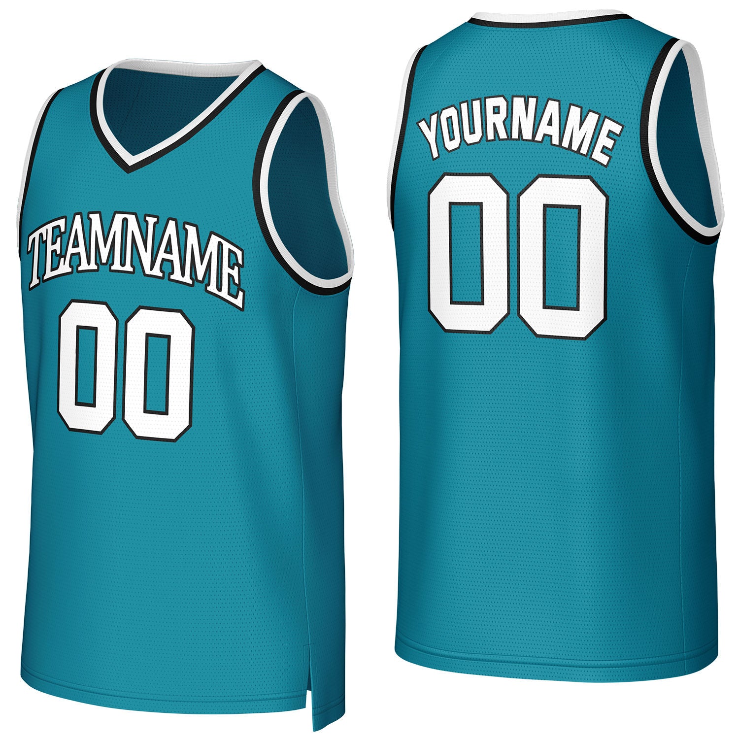 Custom teal basketball jersey with logo, personalized name & number, team uniform for men women youth game practice - Vosoli