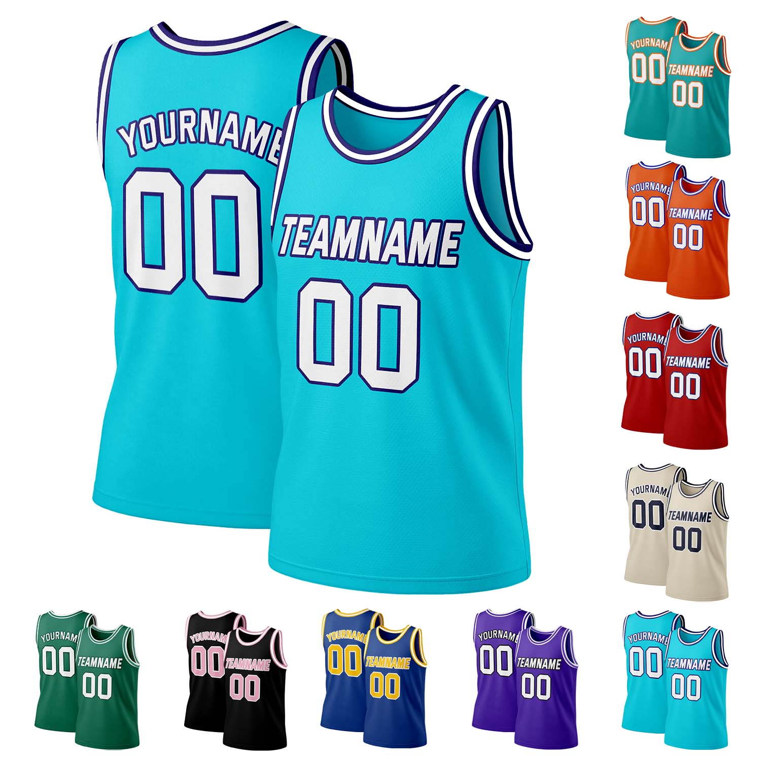 Custom Teal & White Mesh Basketball Jersey | Personalized Team Uniform