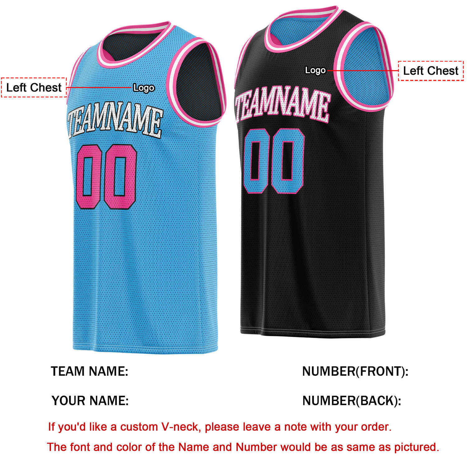 Custom Turquoise Black Reversible Basketball Jersey | Personalized Team Name & Number - Vosoli