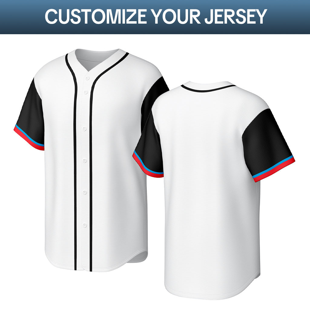 Custom Stitched Baseball Jersey White Black | Personalized Name & Number | Team Uniform