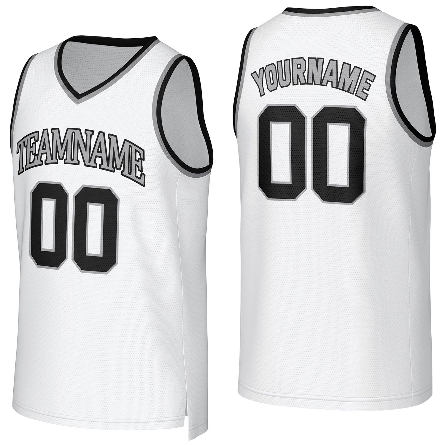 Custom white basketball jersey with logo, personalized name & number, team uniform for men women youth game practice - Vosoli
