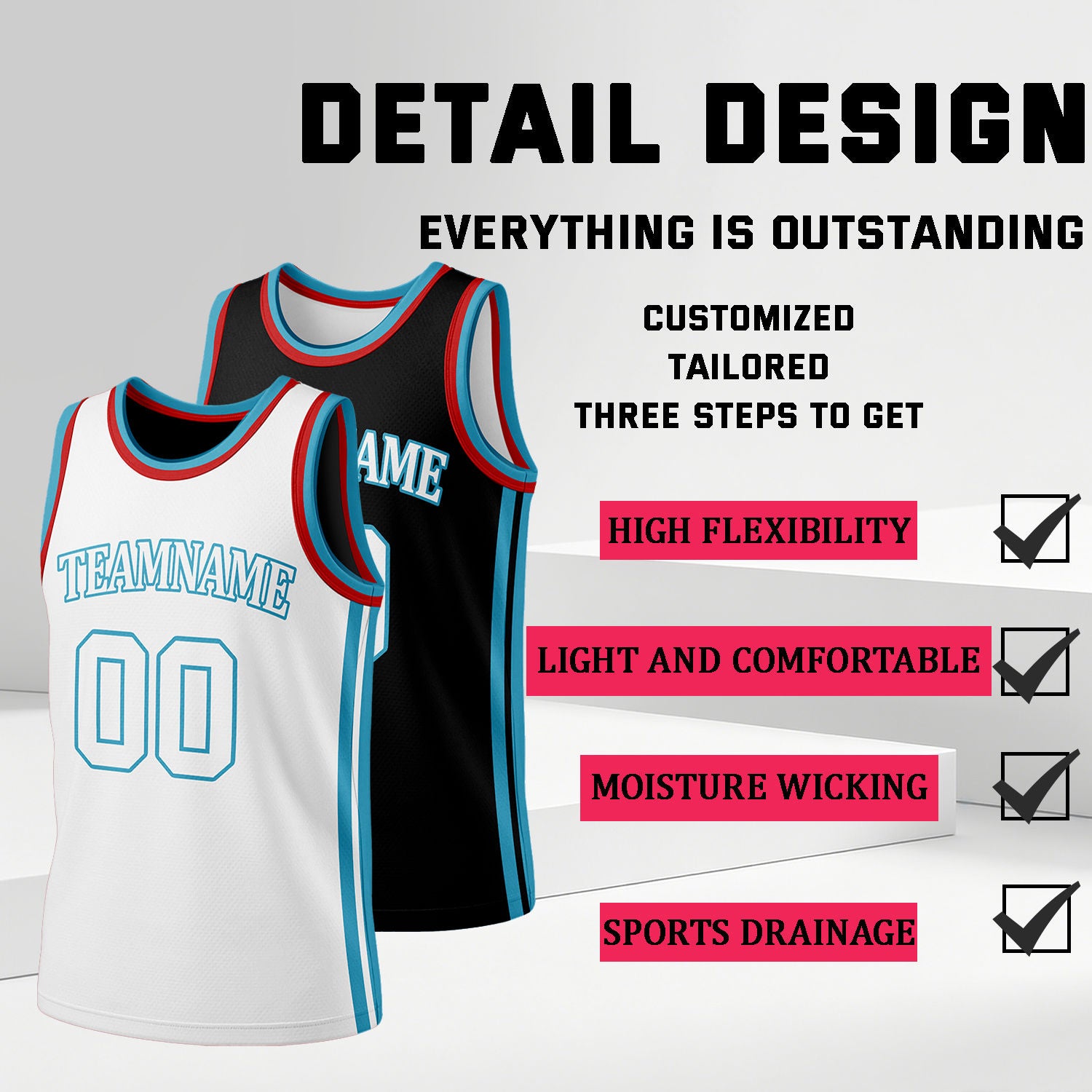 Custom White & Black Reversible Basketball Jersey Shorts Set | Personalized Full Team Uniform