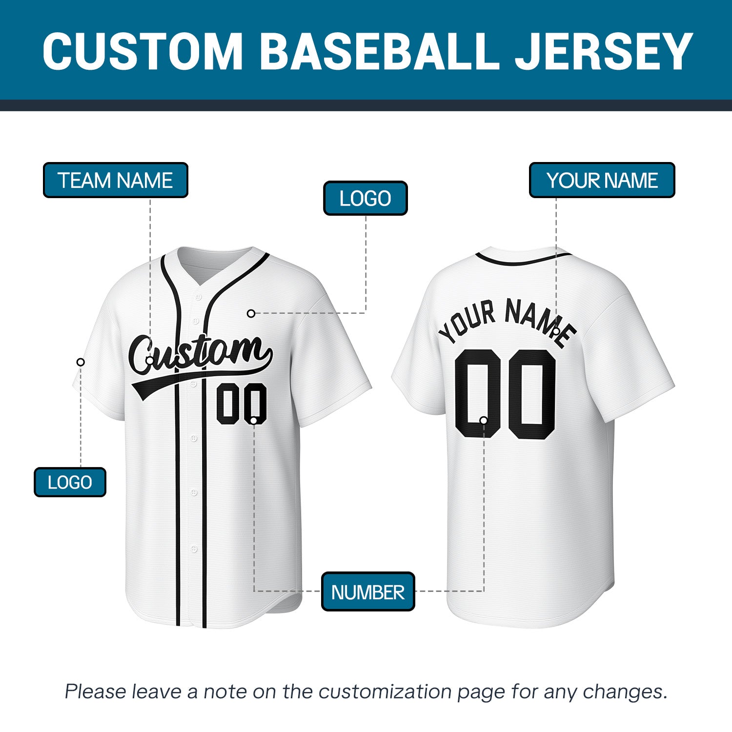 Custom White Stitched Baseball Jersey | Personalized Name & Number | Team Uniform