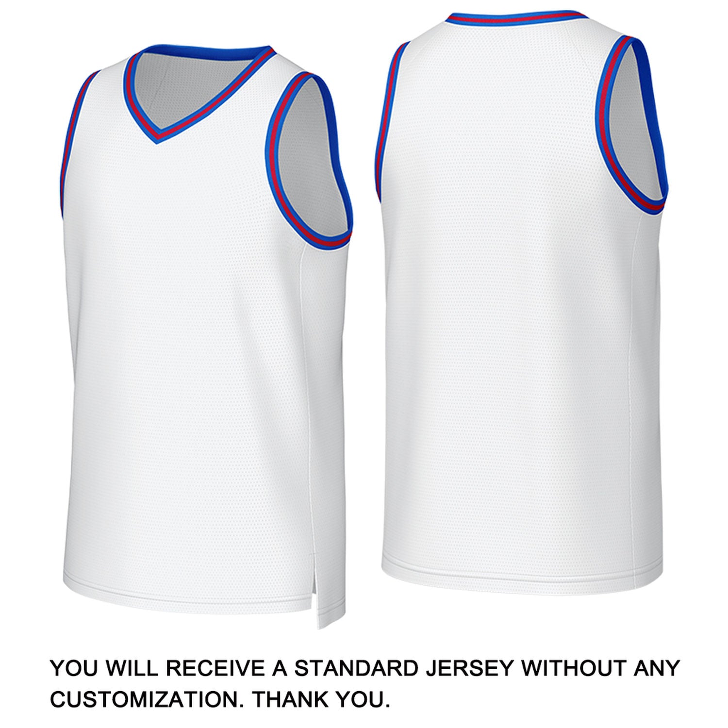 Custom White & Blue Red Mesh Basketball Jersey | Personalized Team Uniform for youth & adults