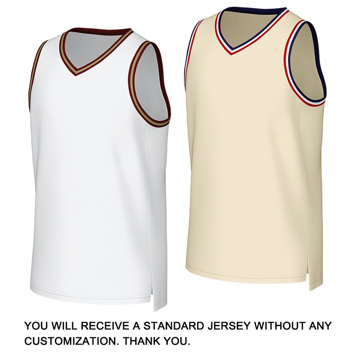 Custom White & Cream Reversible Basketball Jersey | Personalized Team Uniform