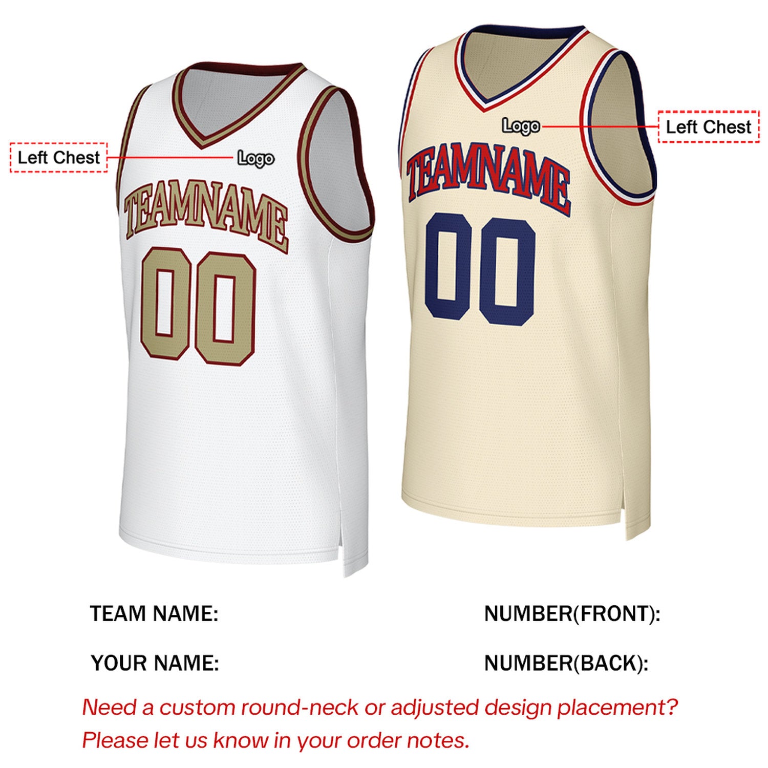 Custom White & Cream Reversible Basketball Jersey | Personalized Team Uniform