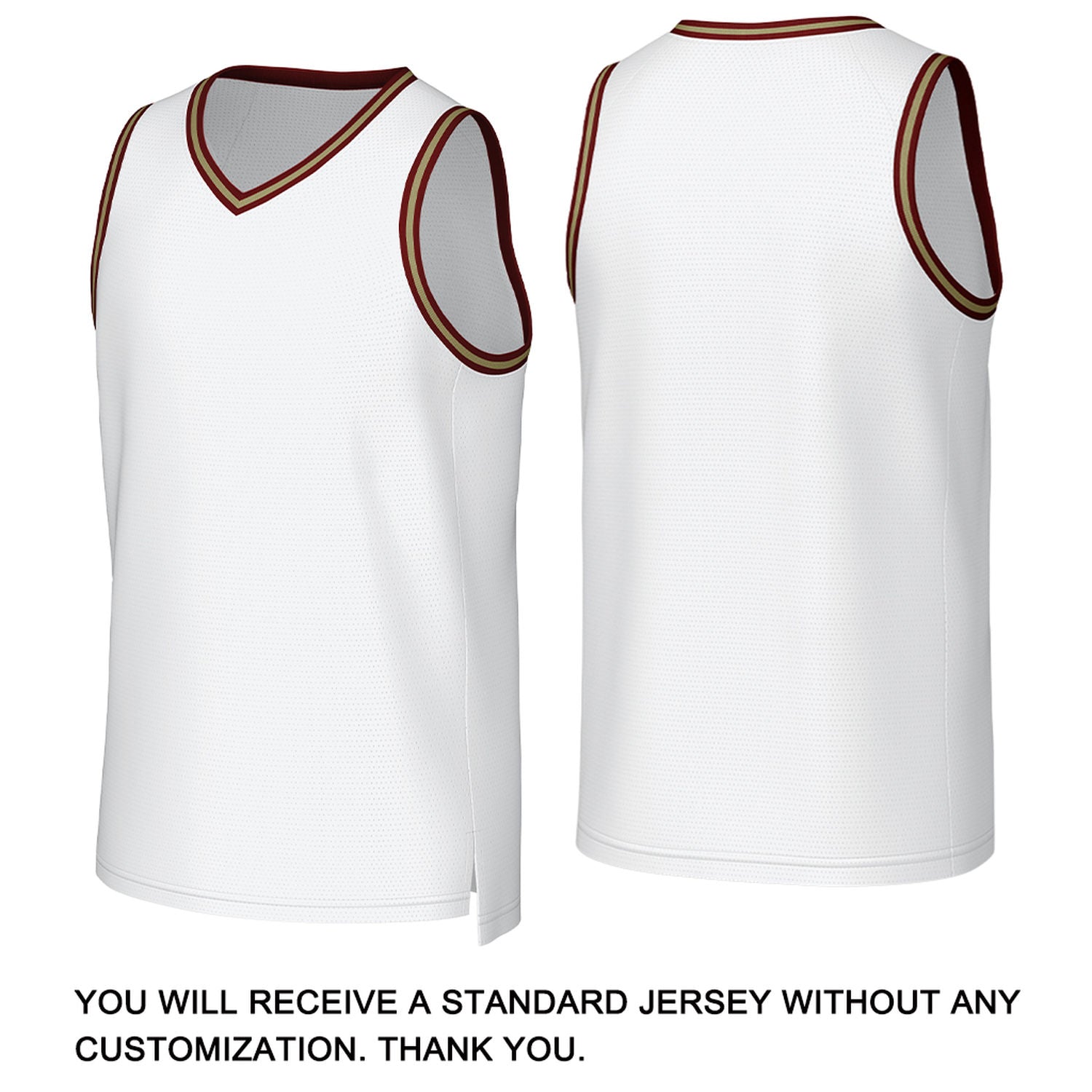 Custom White & Gold Basketball Jersey | Personalized Name & Number Team Uniform
