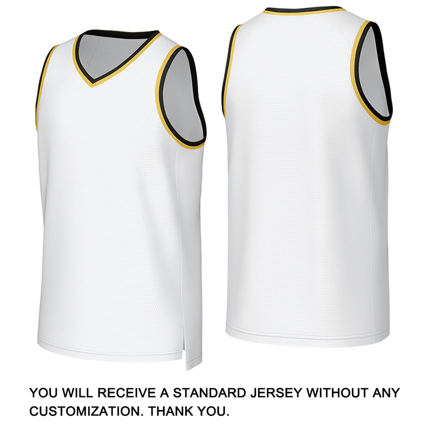 Custom White Gold Basketball Jersey | Personalized Name & Number Team Uniform