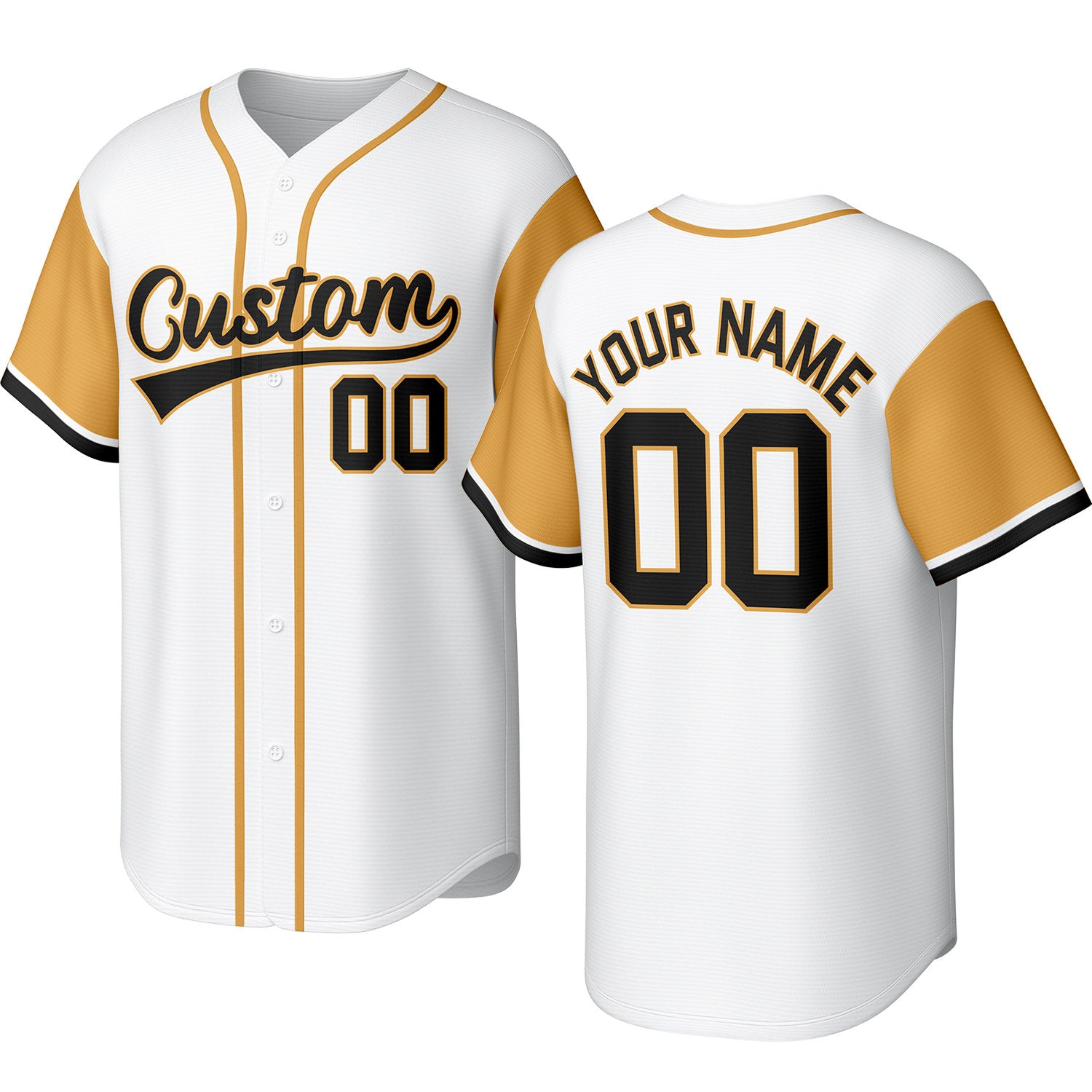 Custom white baseball jersey with stitched logo, personalized name & number, button-front short-sleeve sports uniform for team men women youth game practice - Vosoli