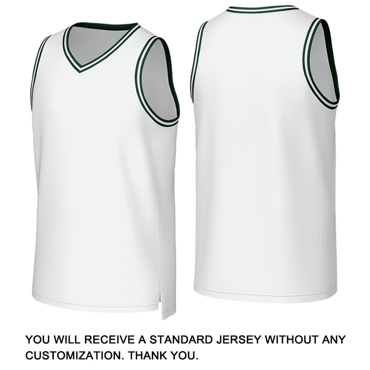 Custom White & Green Mesh Basketball Jersey | Personalized Name & Number Team Uniform