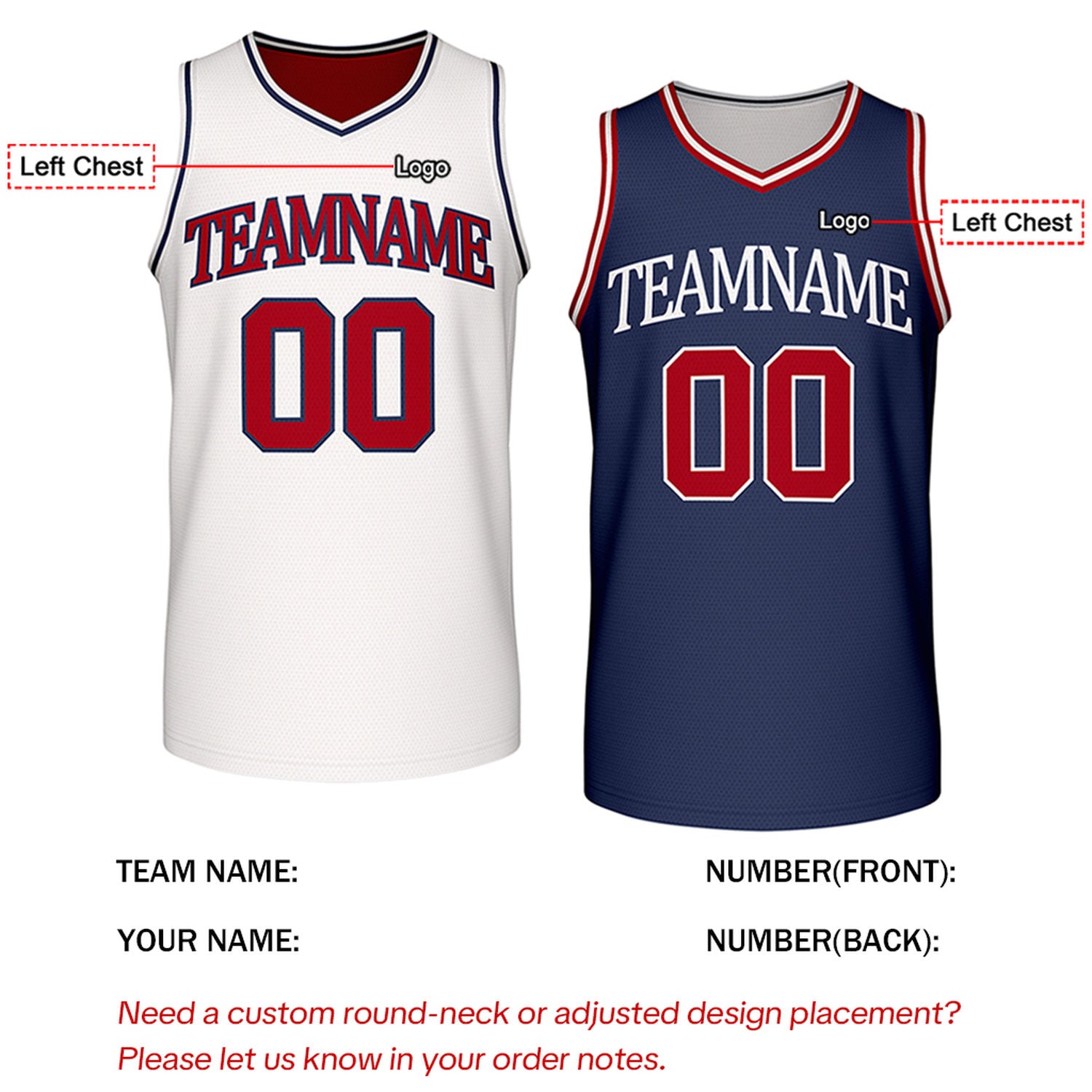 Custom Retro White & Navy Reversible Basketball Jersey | Personalized Team Jersey | Vosoli