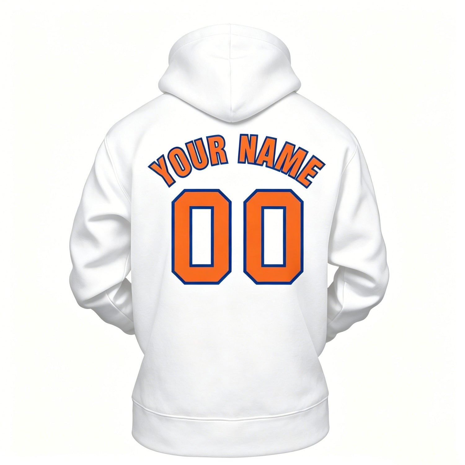 Custom White & Orange Hoodie | Personalized Name & Number Sports Pullover | Vosoli