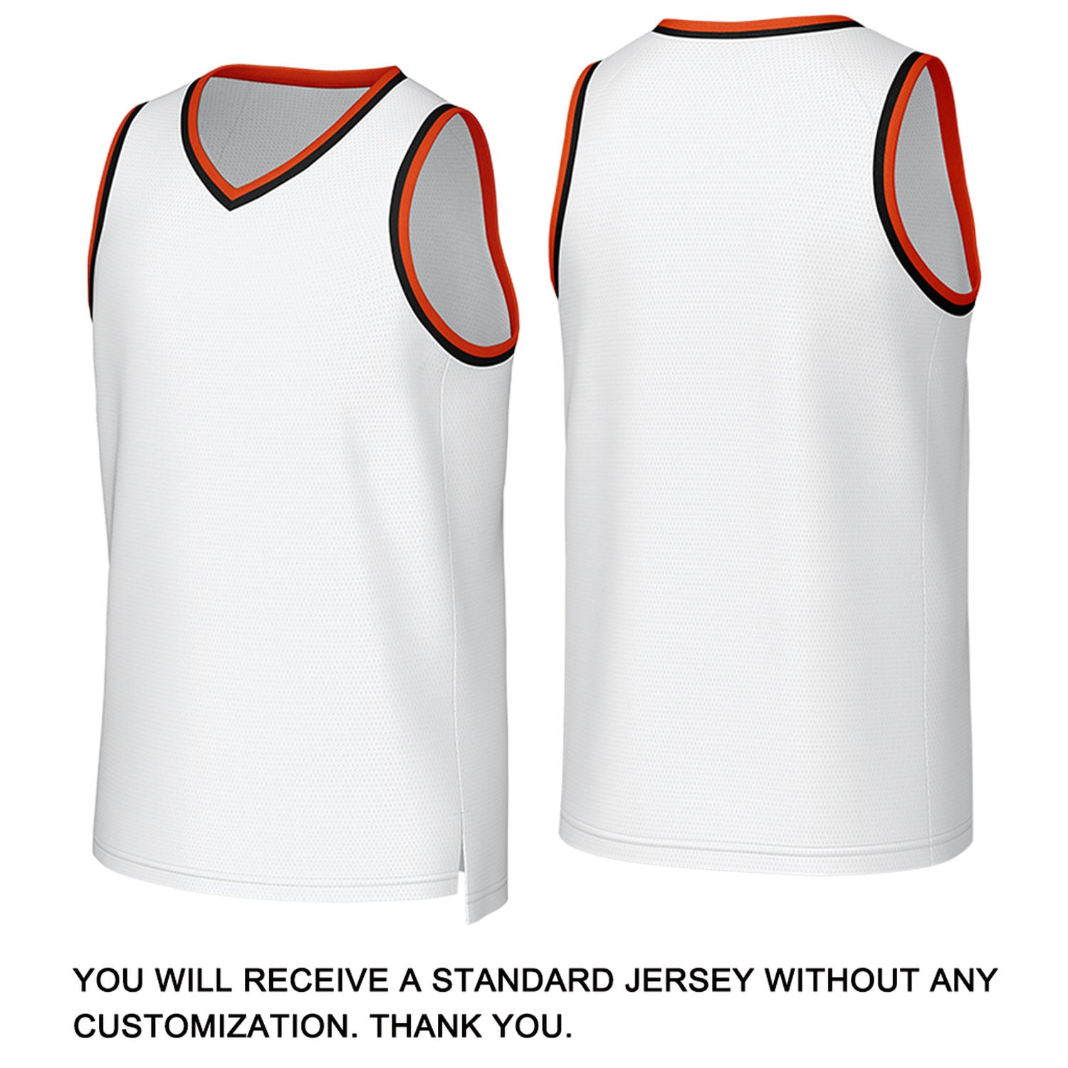 Custom White Orange Mesh Basketball Jersey | Personalized Team Uniform | Vosoli