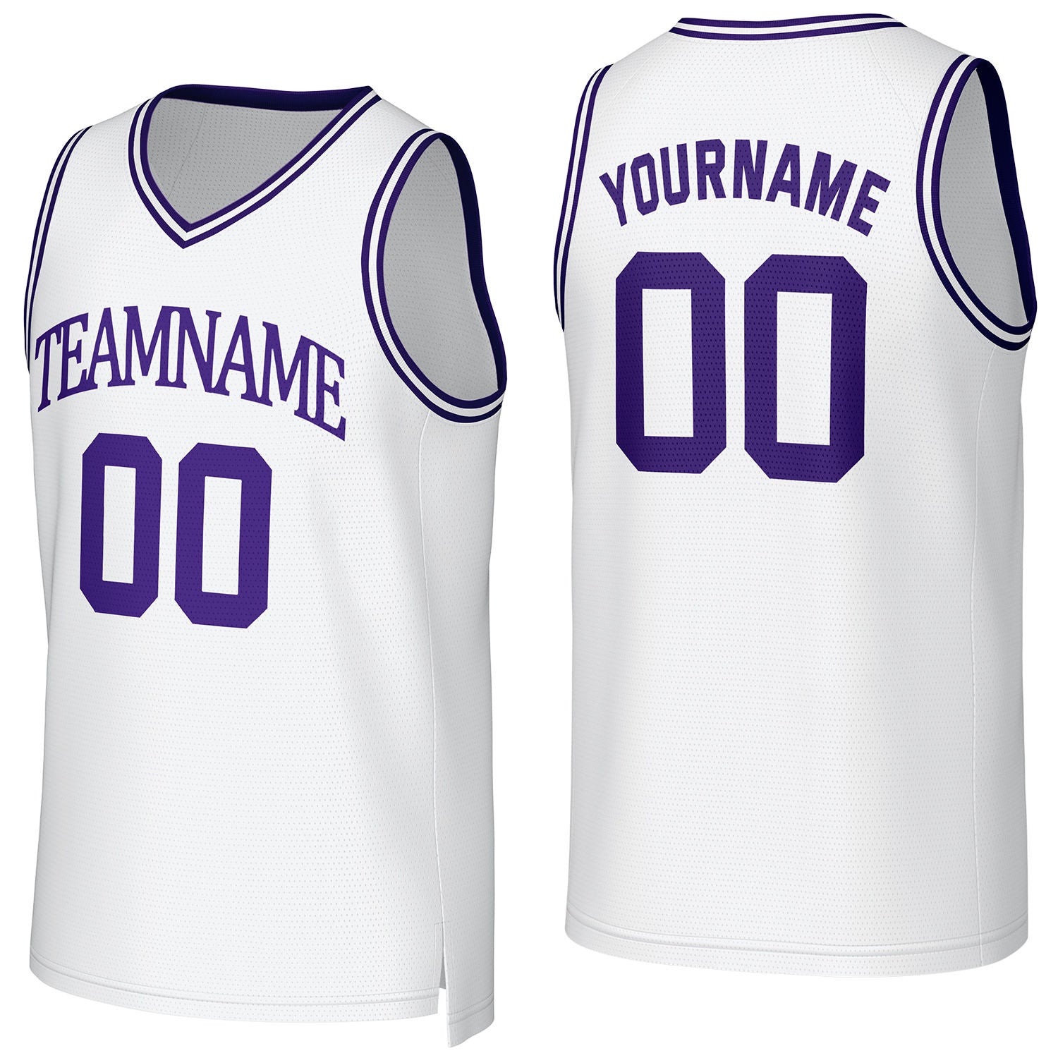 Custom white basketball jersey with logo, personalized name & number, team uniform for men women youth game practice - Vosoli