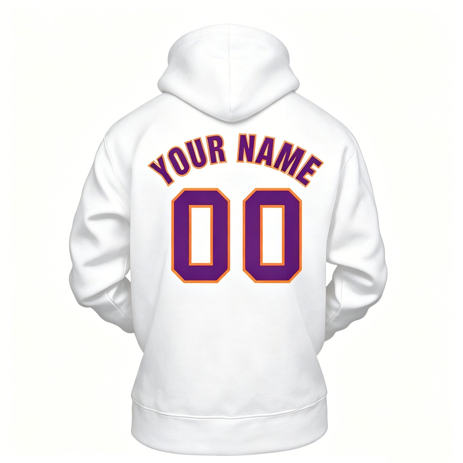 Custom White & Purple Hoodie | Personalized Name & Number Sports Pullover | Vosoli