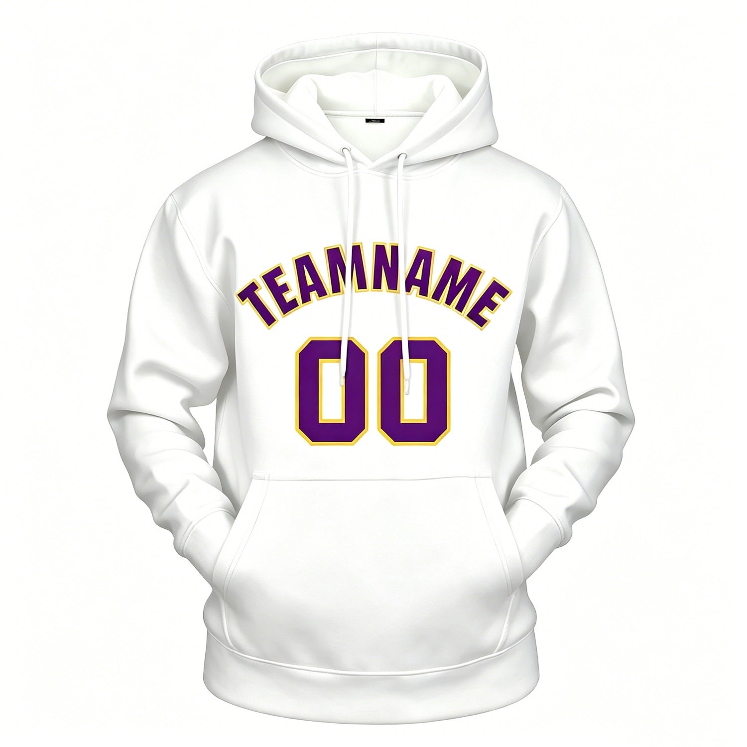 Custom White & Purple Hoodie | Personalized Name & Number Sports Pullover | Vosoli