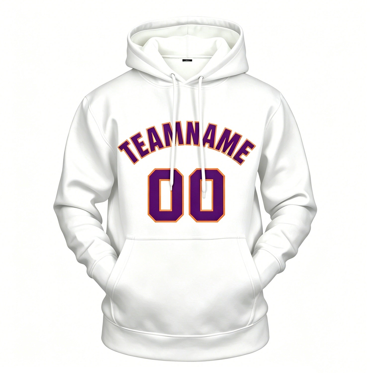 Custom White & Purple Hoodie | Personalized Name & Number Sports Pullover | Vosoli
