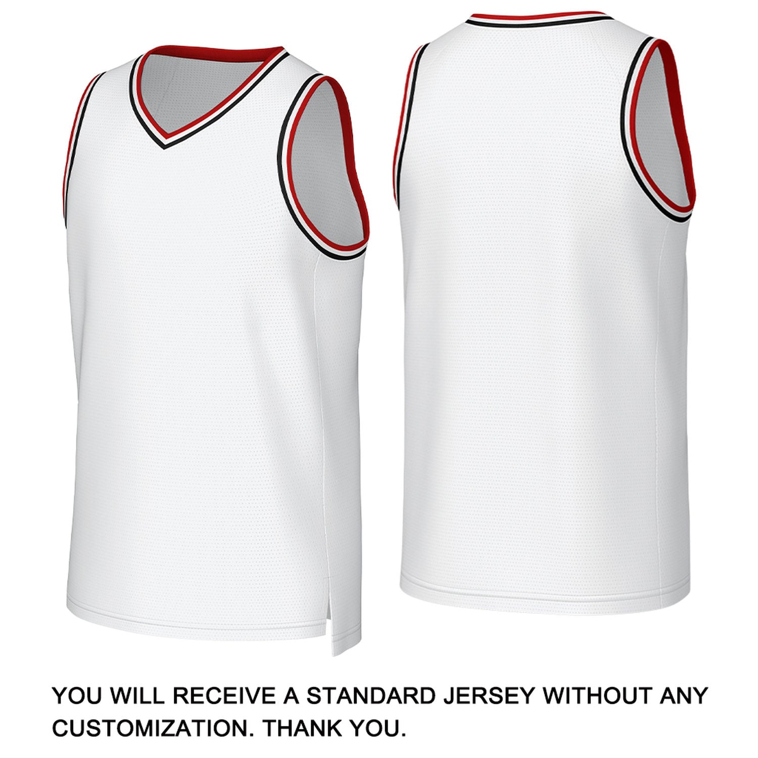 Custom White & Red Basketball Jersey | Personalized Name & Number Team Uniform