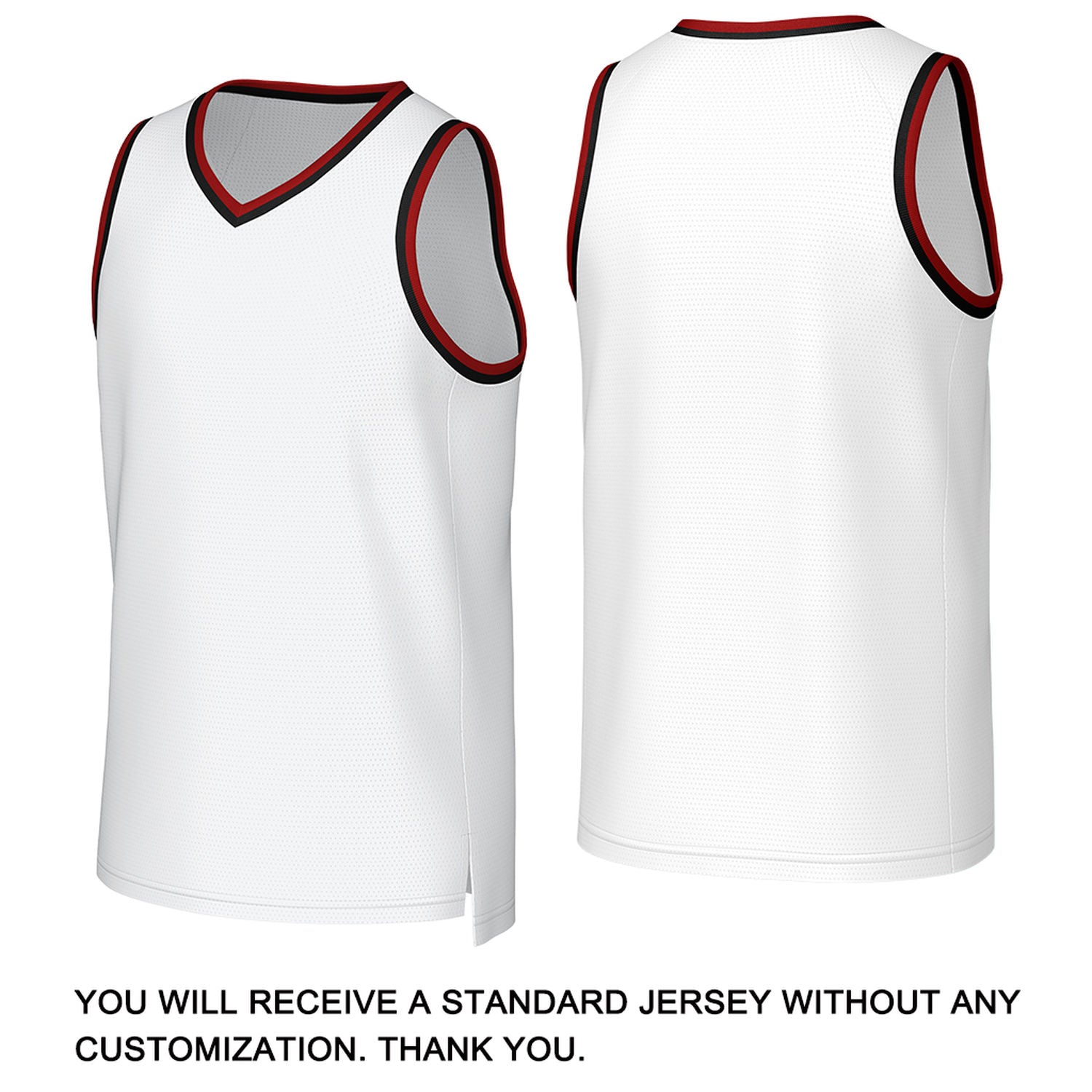 Custom White & Red Basketball Jersey | Personalized Name & Number Team Uniform