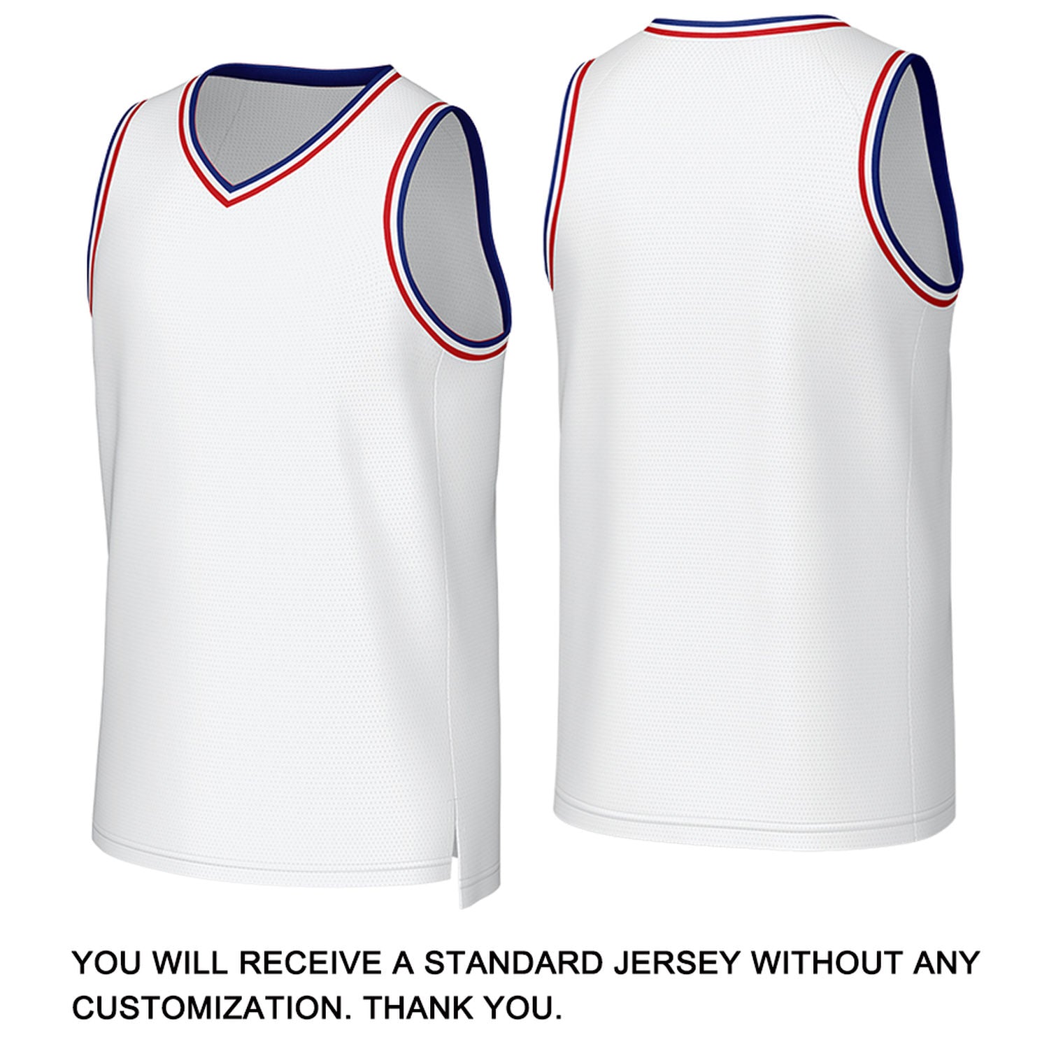 Custom White & Red Basketball Jersey | Personalized Name & Number Team Uniform