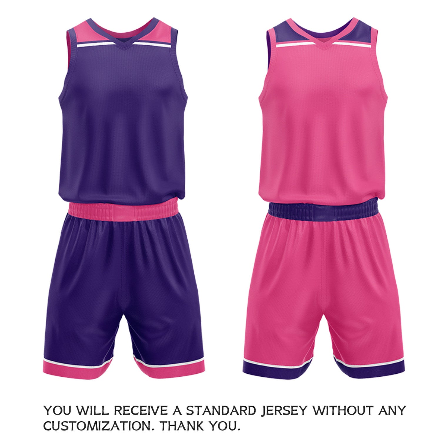Custom Purple & Hot Pink Double Sided Basketball Jersey Set | Wholesale Women Team Uniform