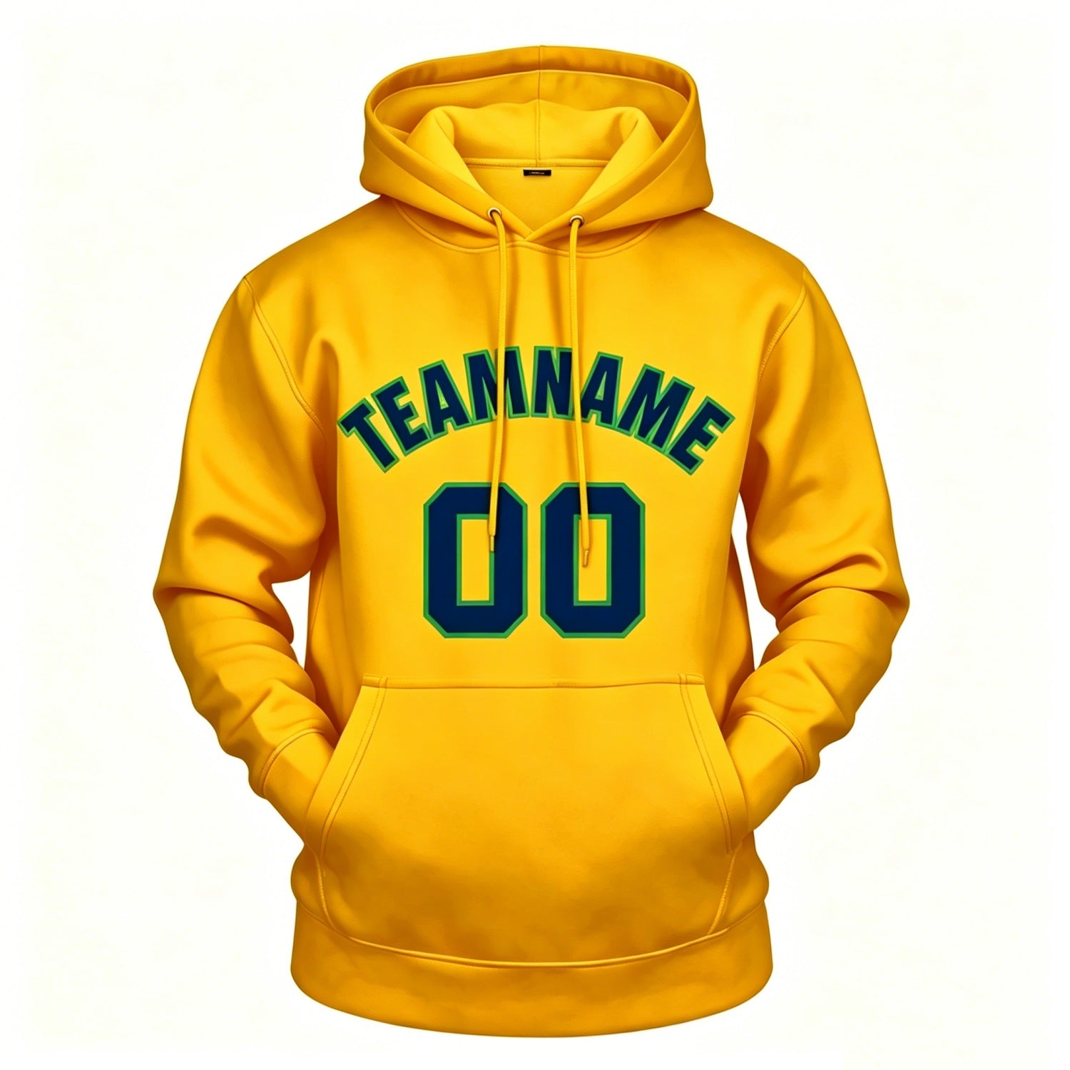 Custom Yellow & Navy Hoodie | Personalized Name & Number Sports Pullover | Vosoli