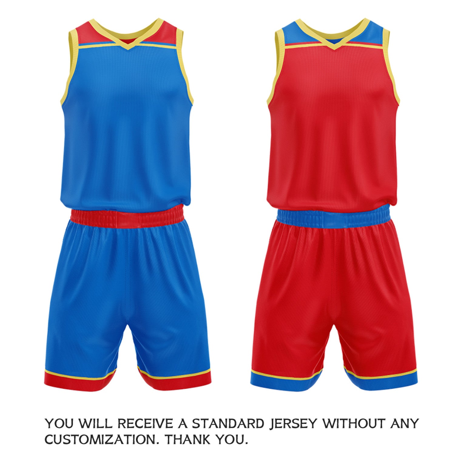 Custom Royal Blue & Red Double Sided Basketball Jersey Set | Wholesale Team Uniform