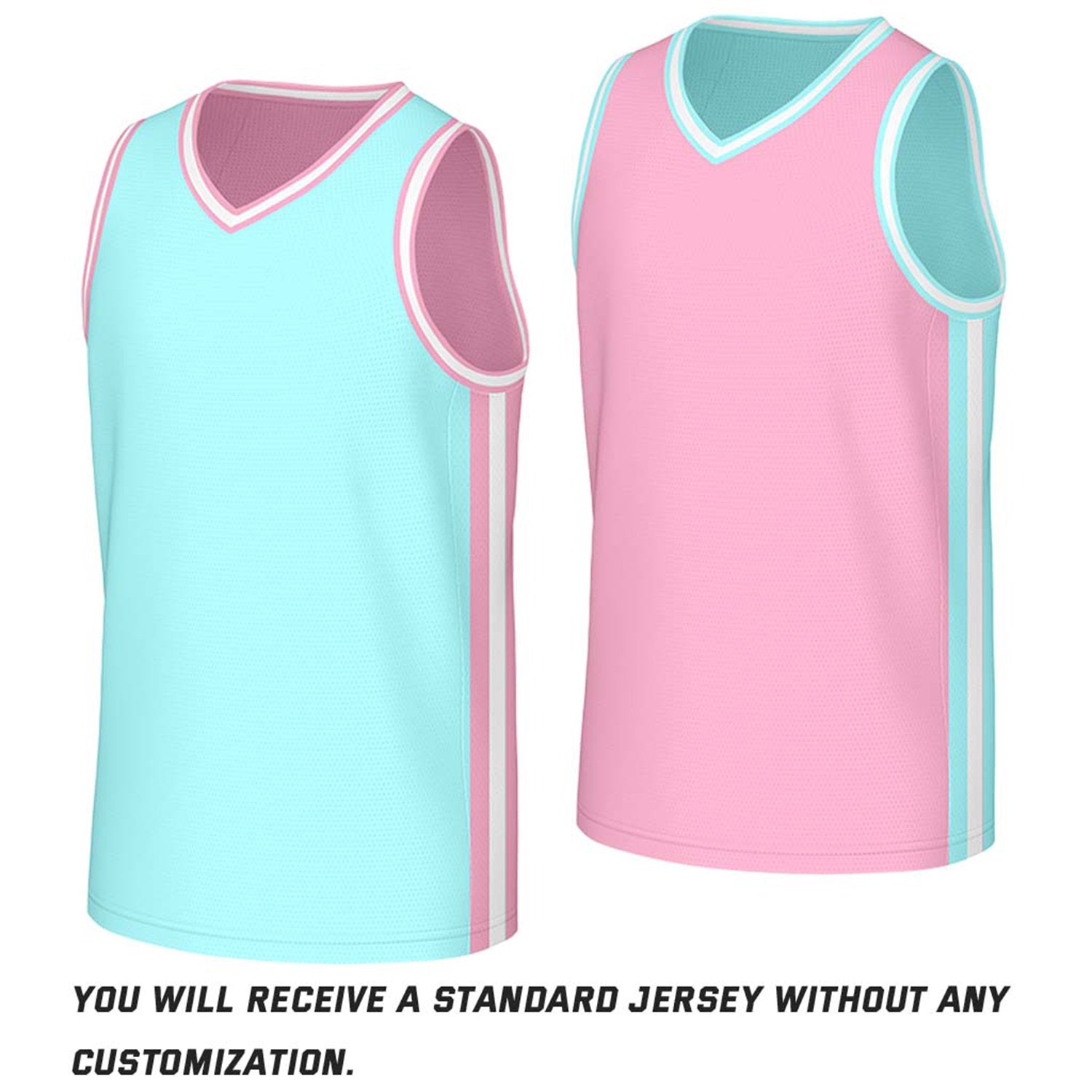 Custom Baby Blue & Pink Reversible Basketball Jersey | Personalized Name Number Mesh Sports Jersey