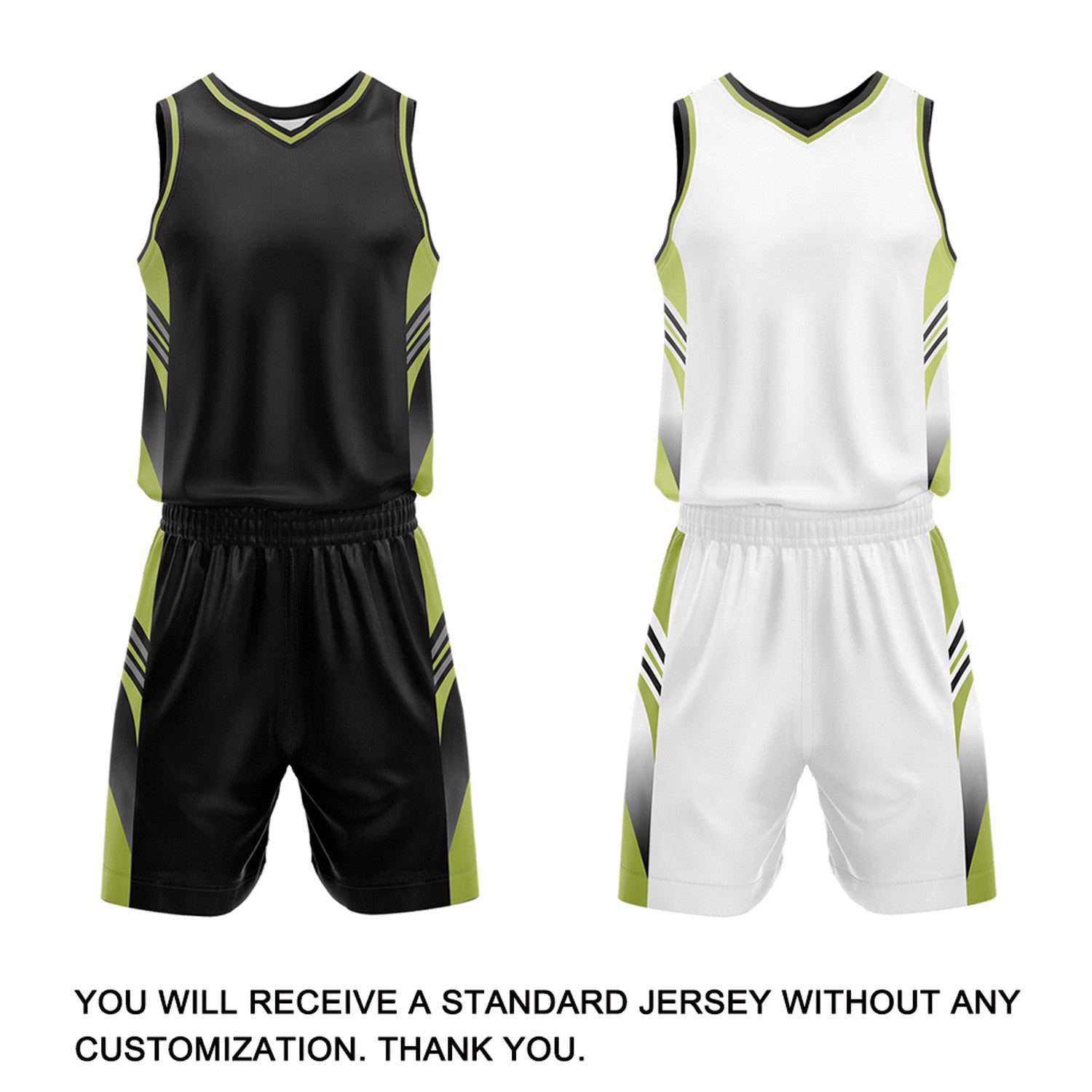 Custom Black & Lime Green Reversible Basketball Uniform Set | Personalized Team Jersey Kit
