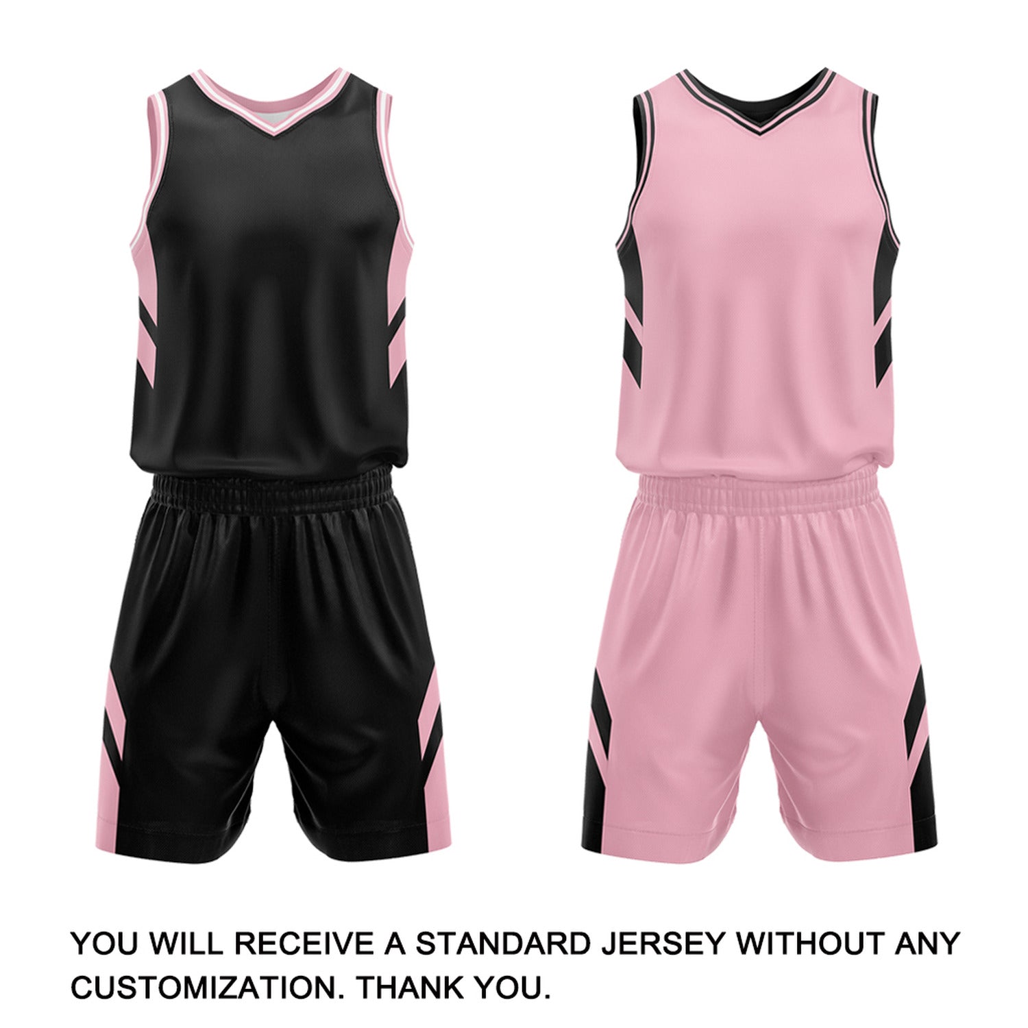 Custom Black & Pink Reversible Mesh Basketball Uniform Set, Personalized Printed Name Number Jersey & Shorts for Adult & Youth