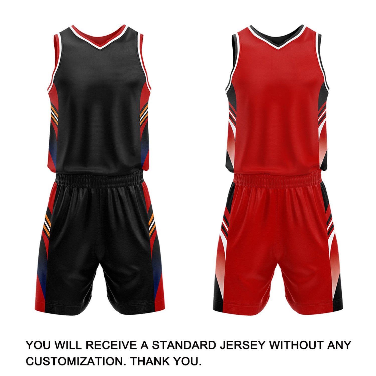 Custom Black & Red Reversible Basketball Uniform Set | Personalized Team Jersey Kit