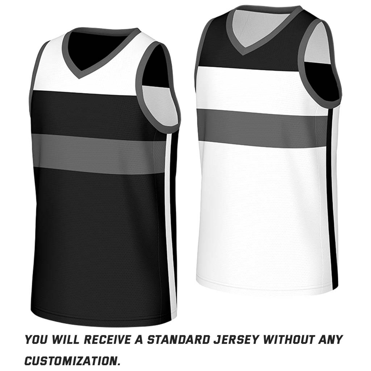 Custom Black & White Color‑Block Reversible Basketball Jersey | Personalized Name Number Mesh Sports Jersey