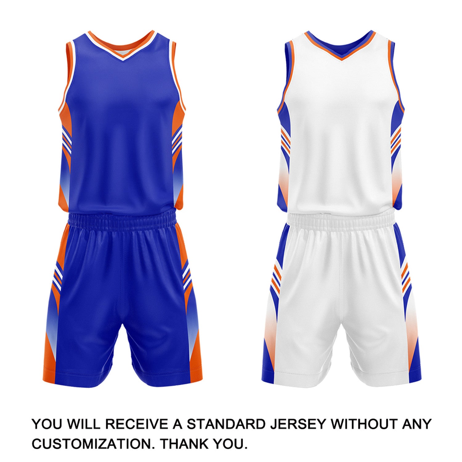 Custom Blue & Orange Reversible Basketball Uniform Set | Personalized Team Jersey Kit