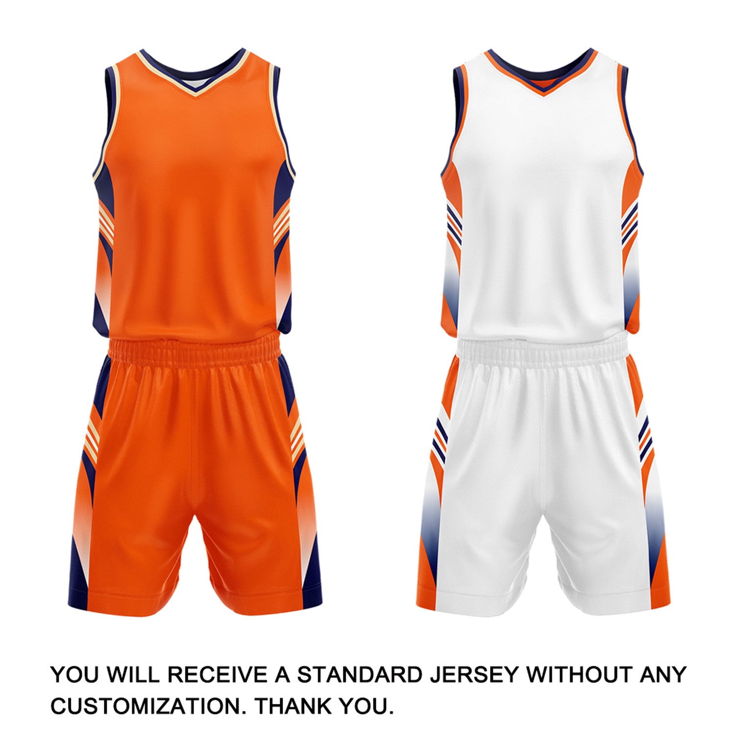 Custom Orange & White Reversible Basketball Uniform Set | Personalized Team Jersey Kit