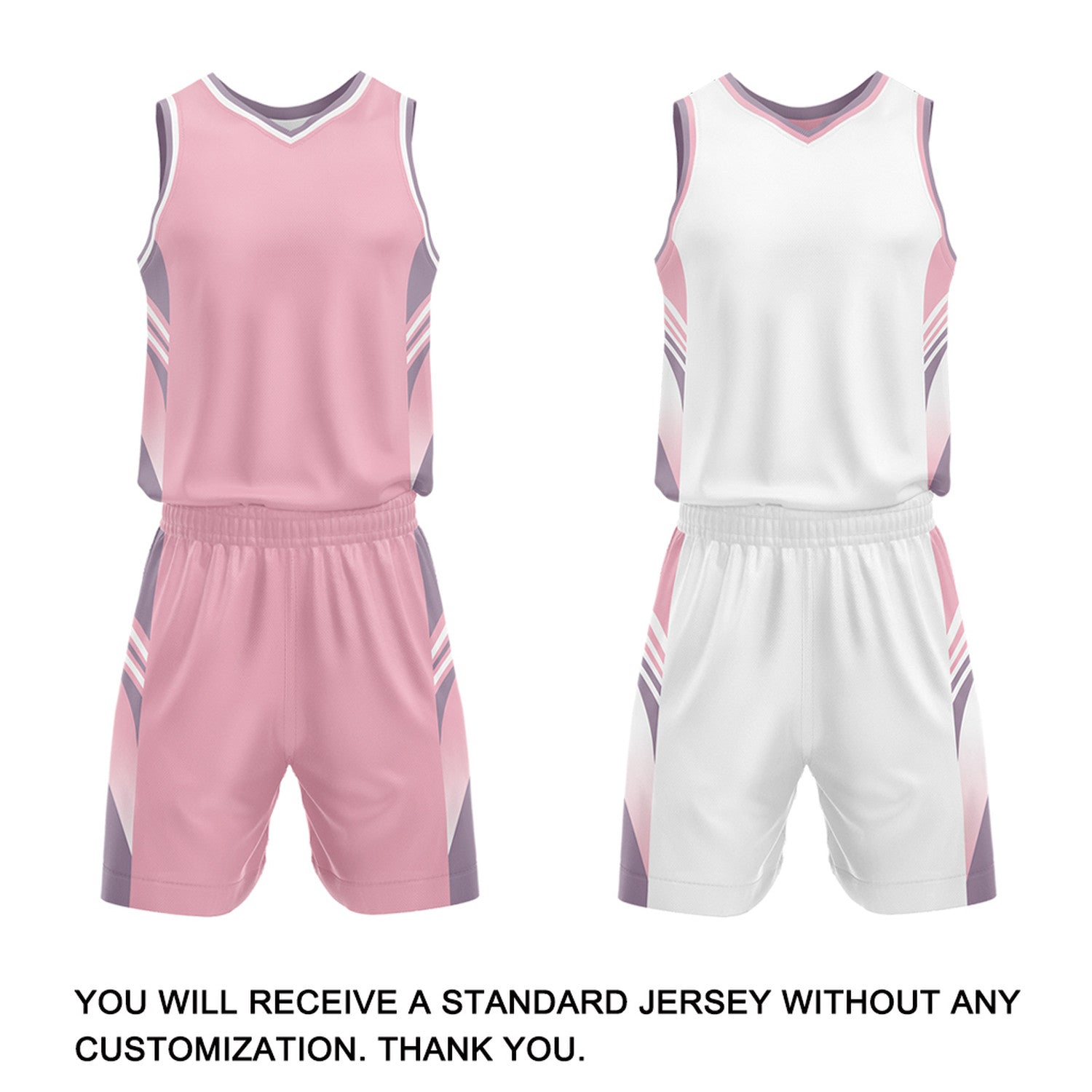 Custom Pink & White Reversible Basketball Uniform Set | Personalized Team Jersey Kit