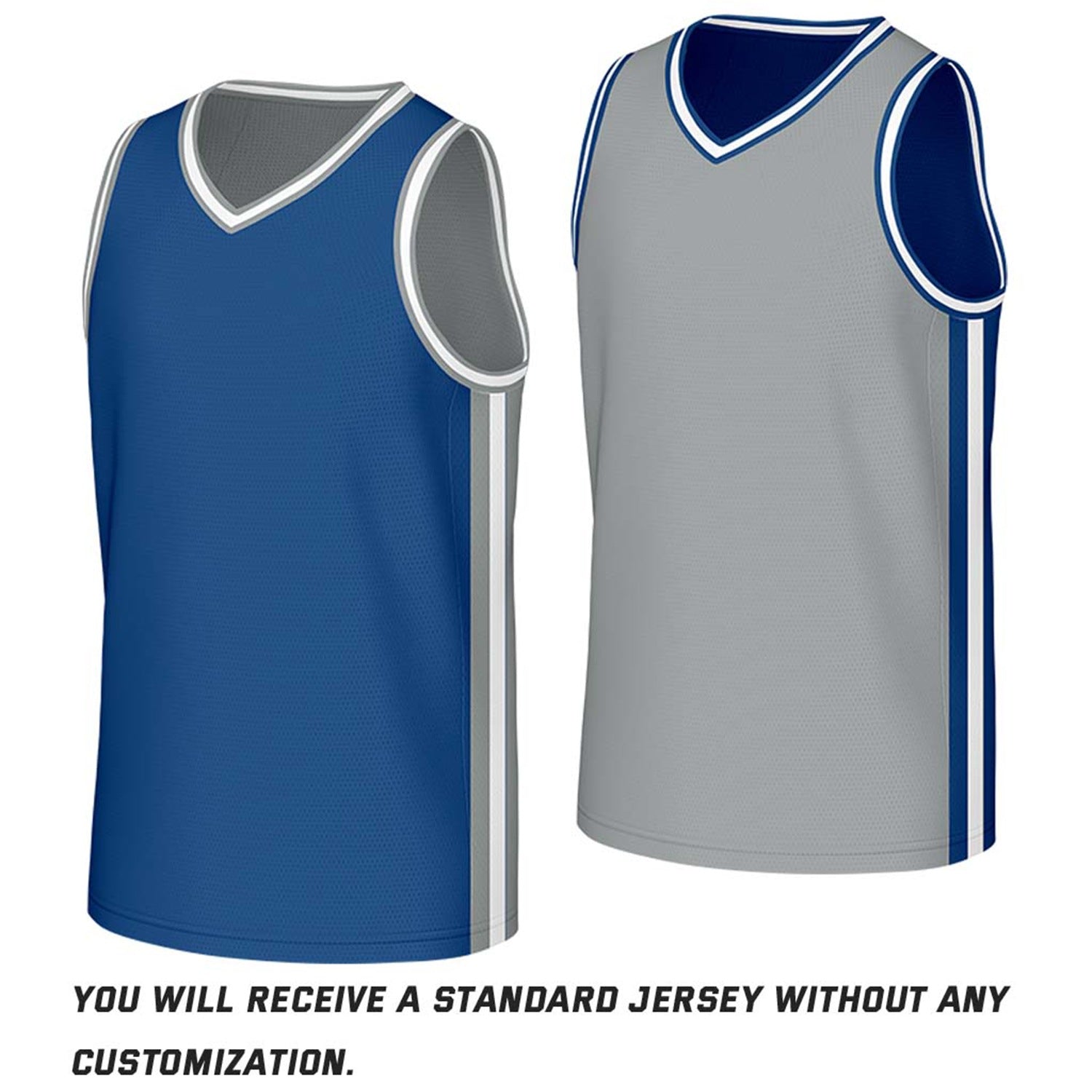 Custom Royal Blue & Gray Reversible Basketball Jersey | Personalized Name Number Mesh Sports Jersey