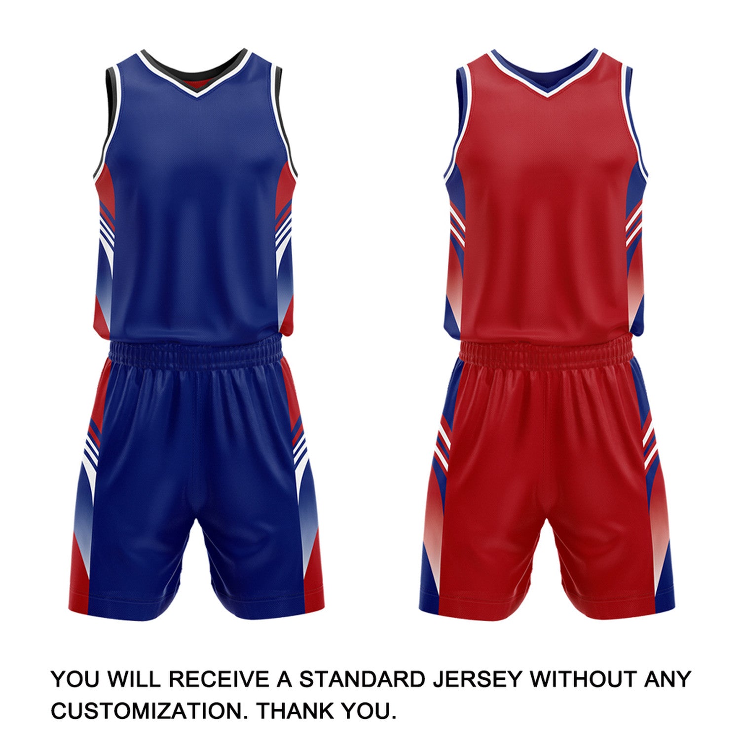 Custom Royal Blue & Red Reversible Basketball Uniform Set | Personalized Team Jersey Kit