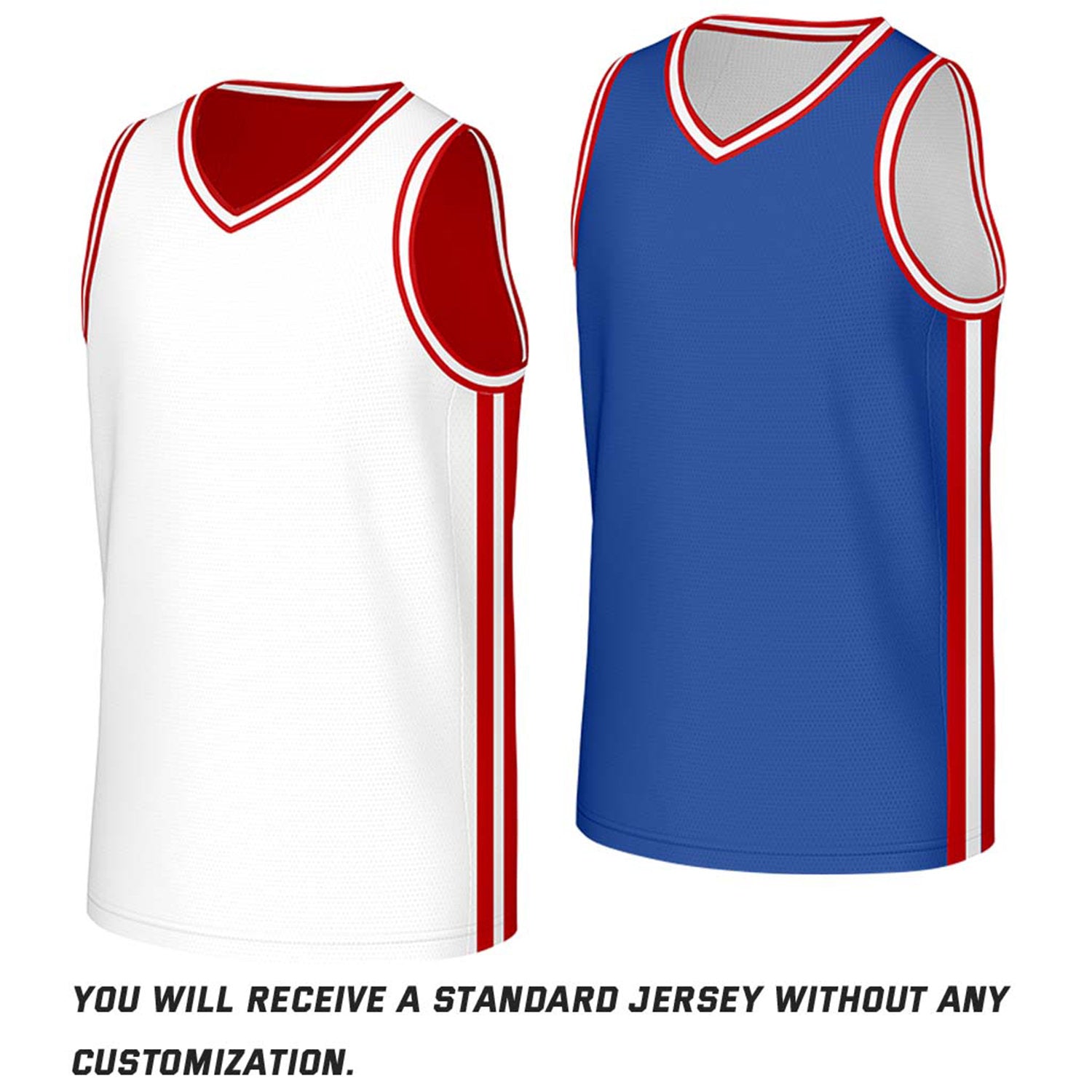 Custom White & Royal Blue Reversible Basketball Jersey | Personalized Name Number Mesh Sports Jersey