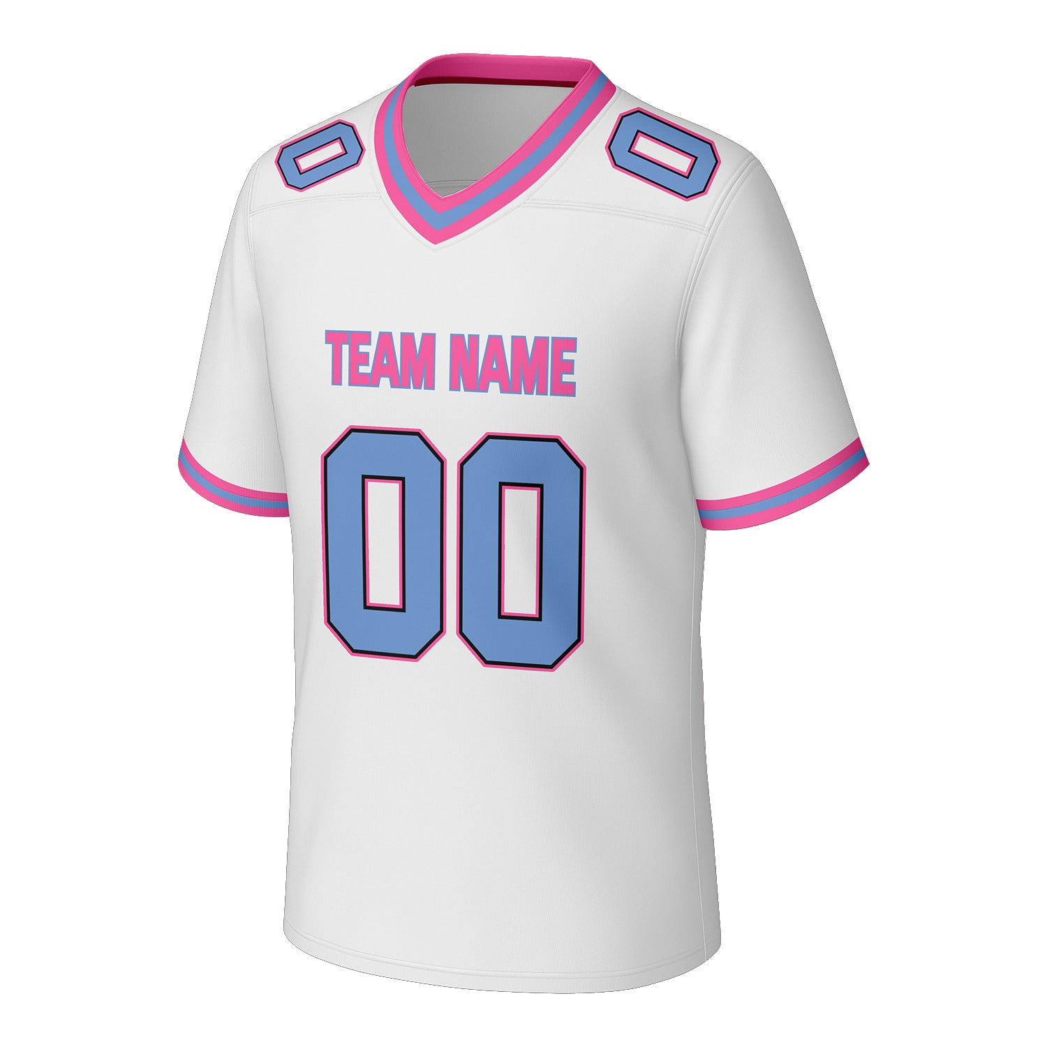 Custom White & Pink Football Jersey | Personalized Football Team Uniform Top