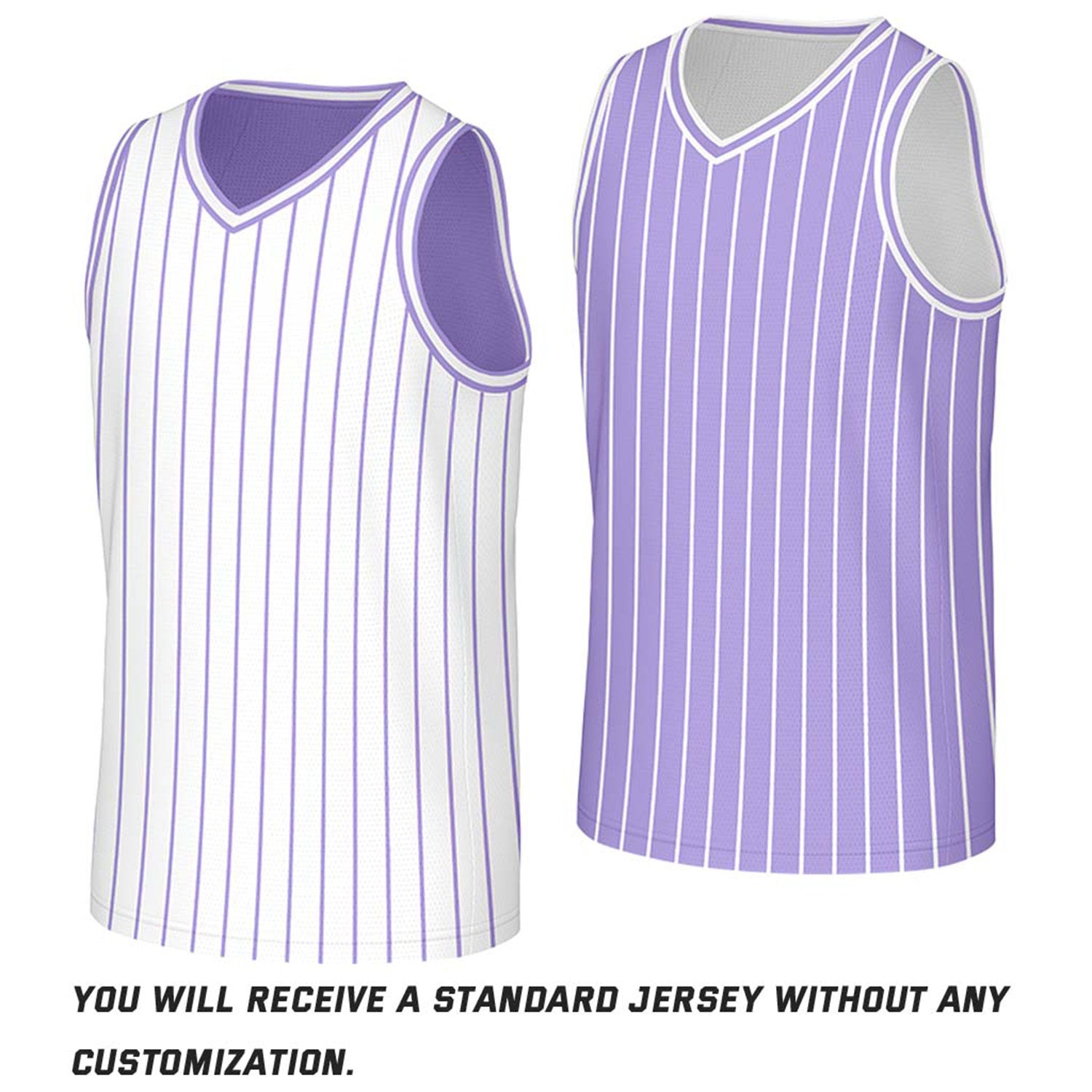 Custom White & Purple Pinstripe Reversible Basketball Jersey | Personalized Name Number Mesh Sports Jersey